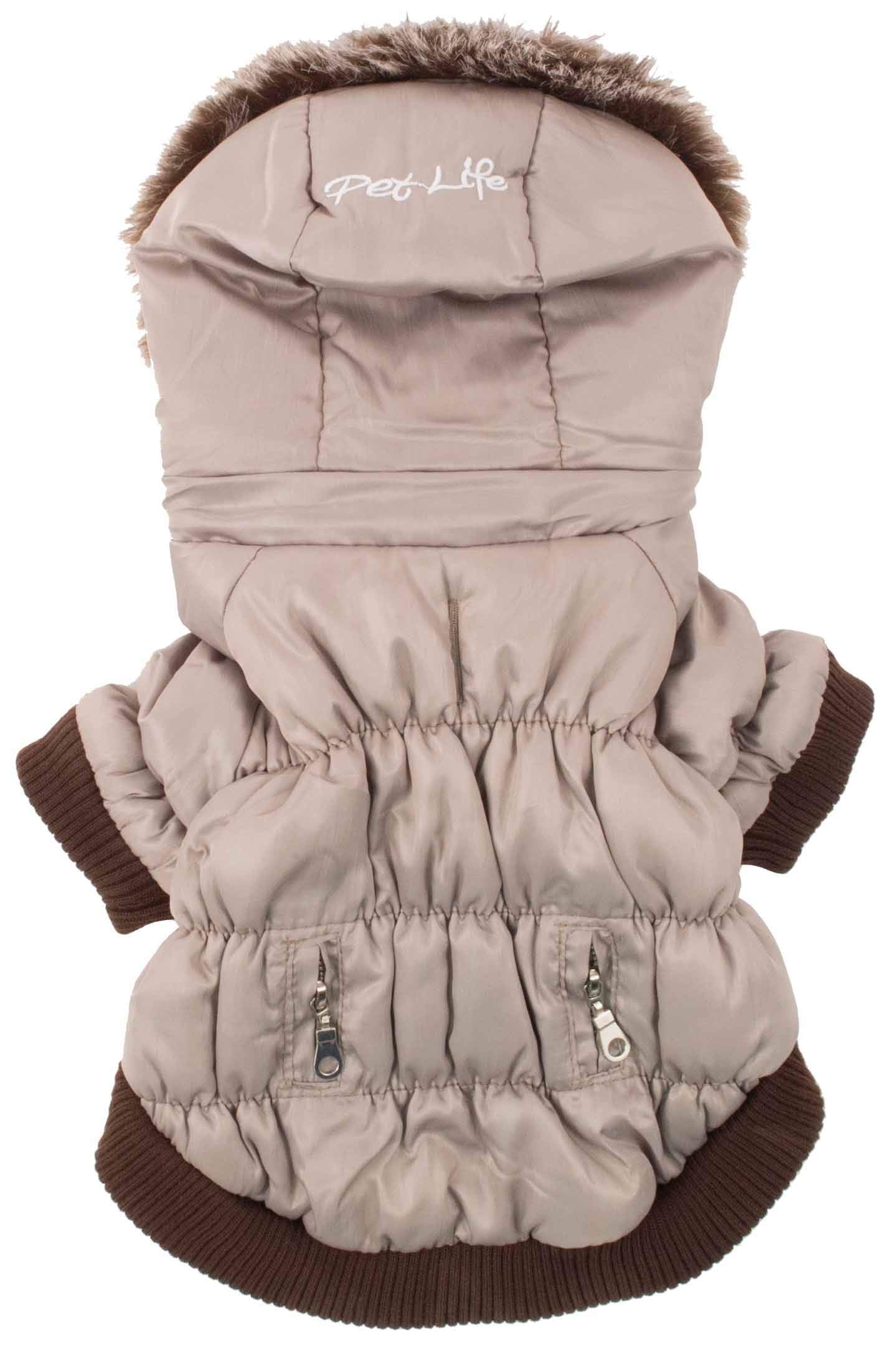 Pet Life Dpf00064 Metallic Ski Parka Dog Coats With Removable Hood, Medium, Blue