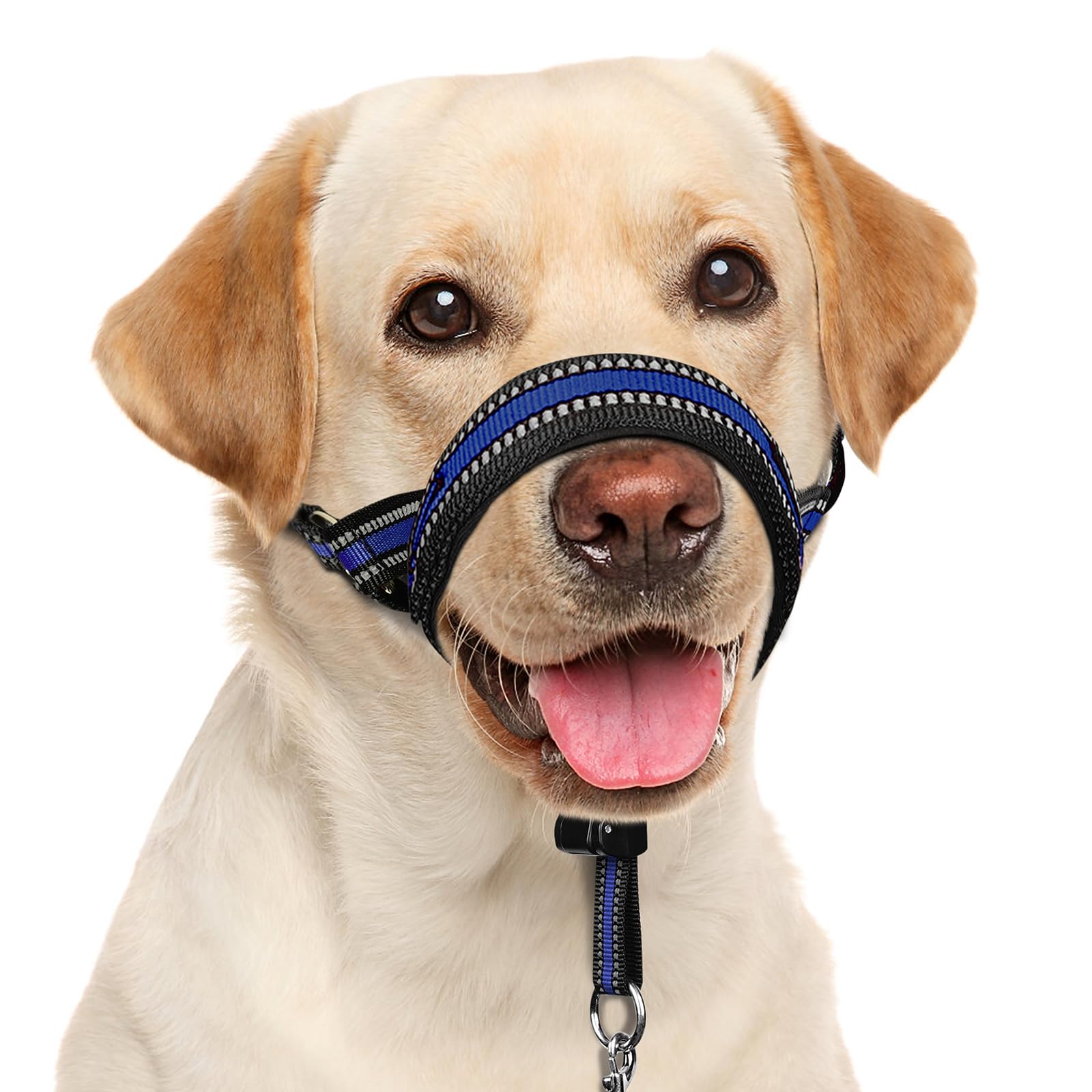 Barkless Soft Dog Head Collar, Patented Padded No Pull Head Halter, Training Nose Leash With Safety Link For Medium Large Dogs, 