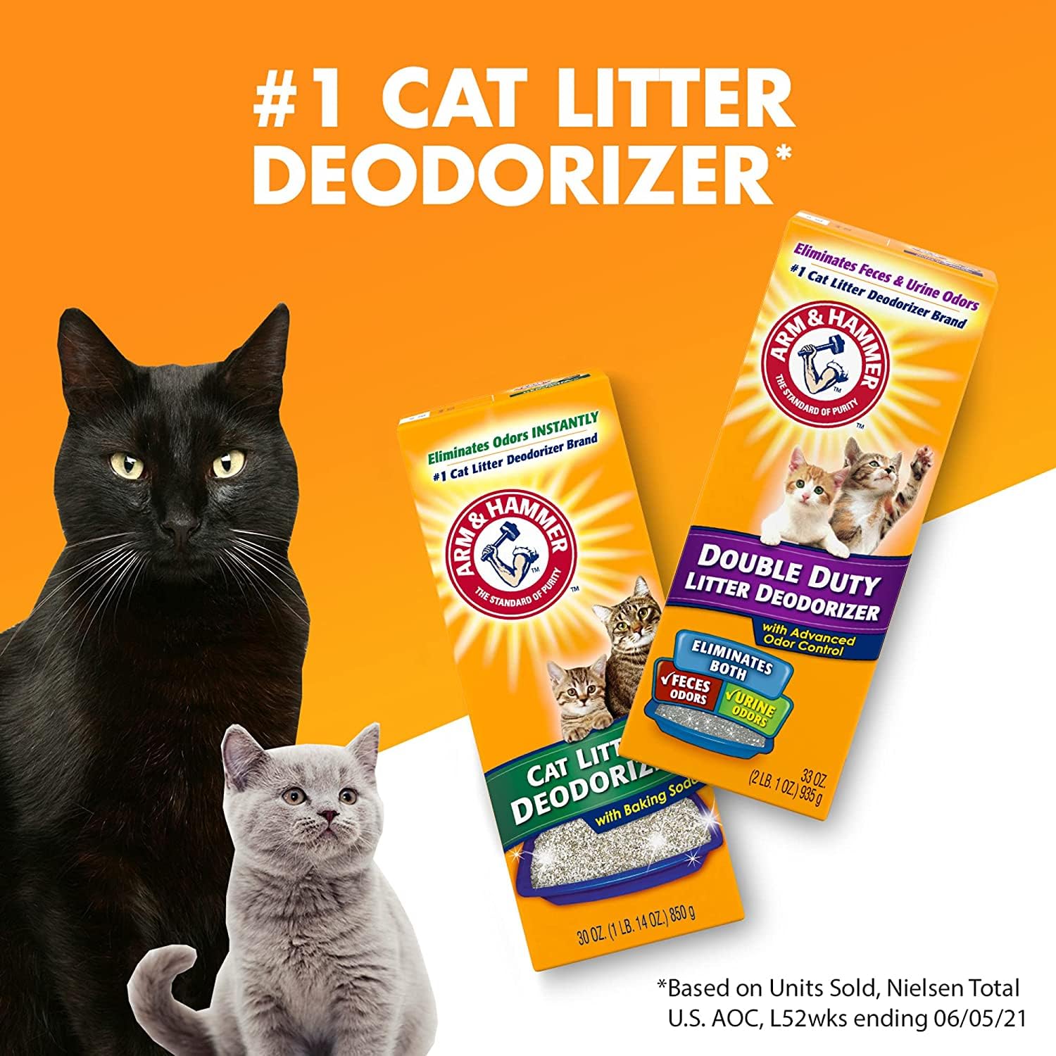 (2 Pack) Arm & Hammer Cat Litter Deodorizing Powder, 30-Ounces Each