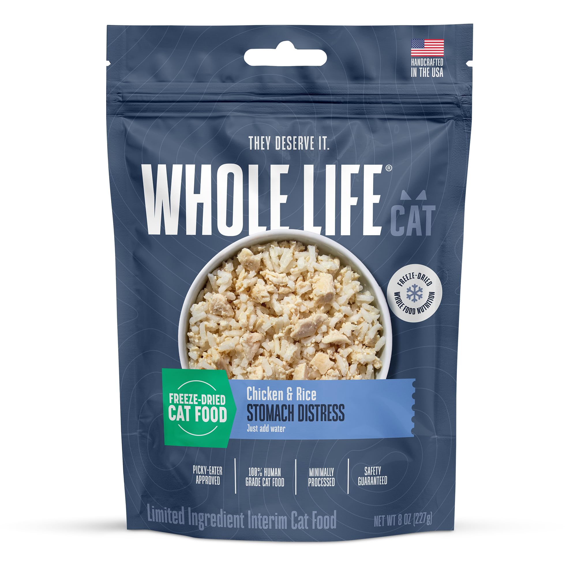 Whole Life Cat Freeze Dried Cat Food - Bland Diet with Sensitive Stomachs, Digestive Support, Anti-Diarrhea & Vomit Remedy - Hum