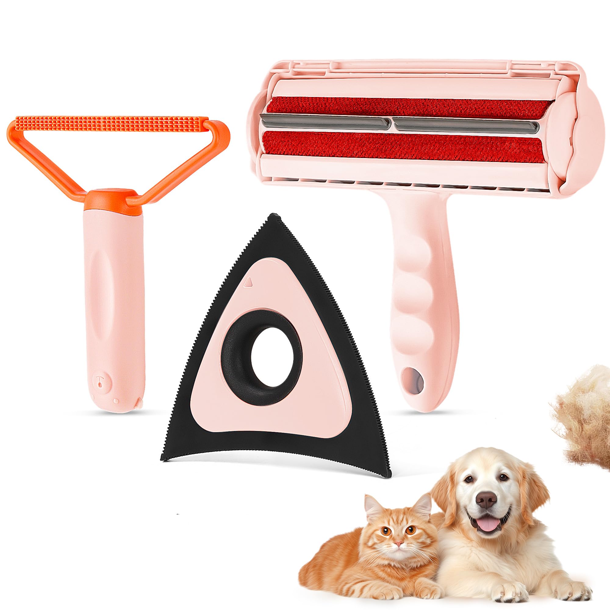 Grenty Pet Hair Removal Tool And Lint Roller, Reusable Cat And Dog Roller Hair Remover For Couch, Bed - Portable, Upgraded Multi