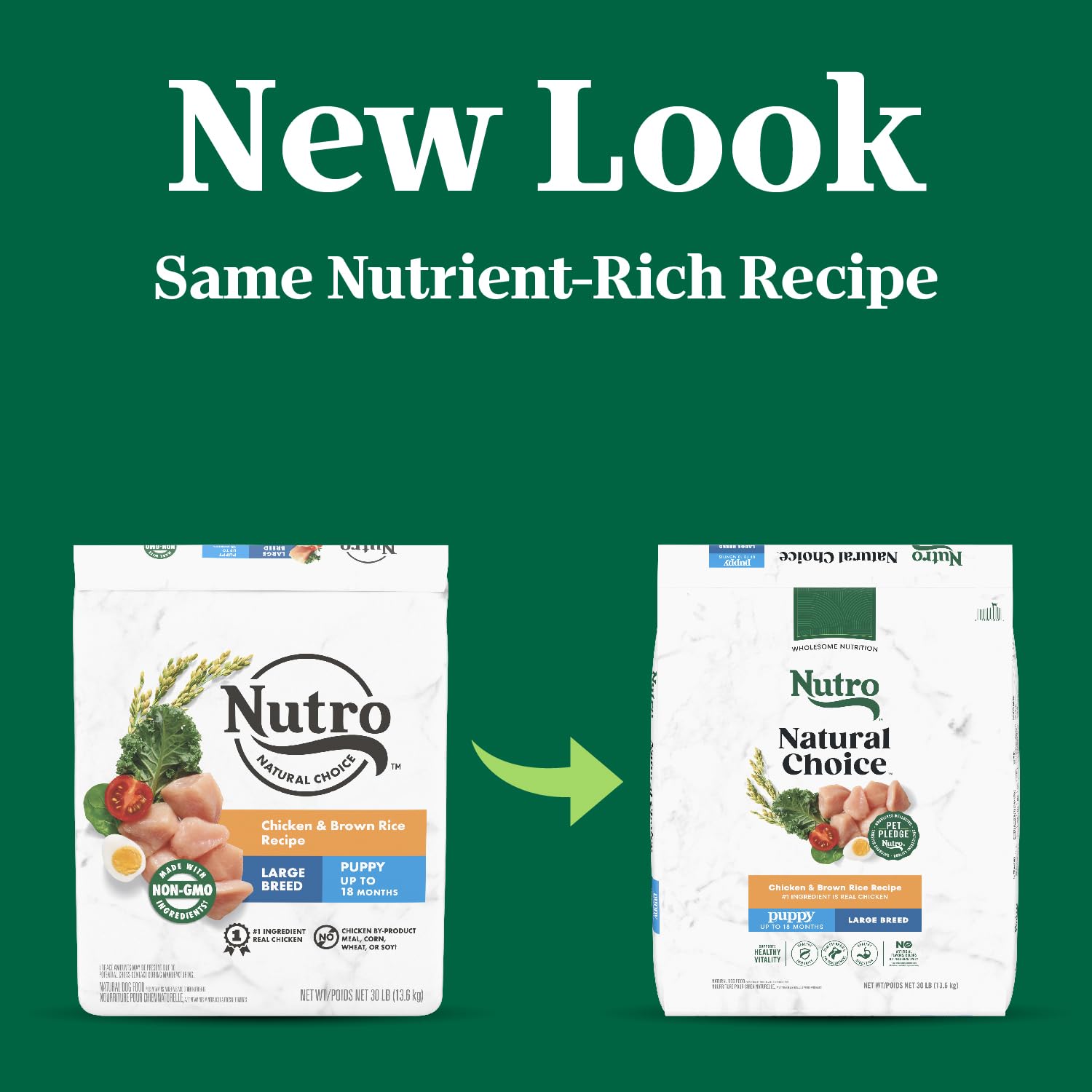 NUTRO NATURAL CHOICE Large Breed Puppy Dry Dog Food, Chicken & Brown Rice Recipe Dog Kibble, 30 lb. Bag