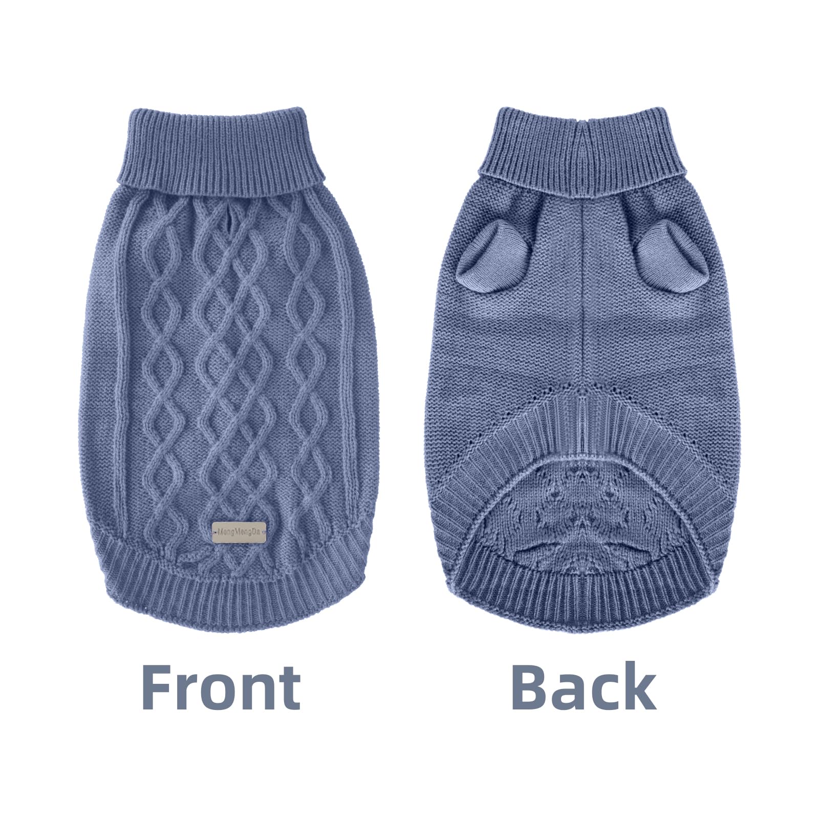Small Dog Warm Winter Sweater Mengmengda Pet Dog Clothes Dog Knitwear For Small To Medium Breeds Dog Outfits (Dark Blue M)