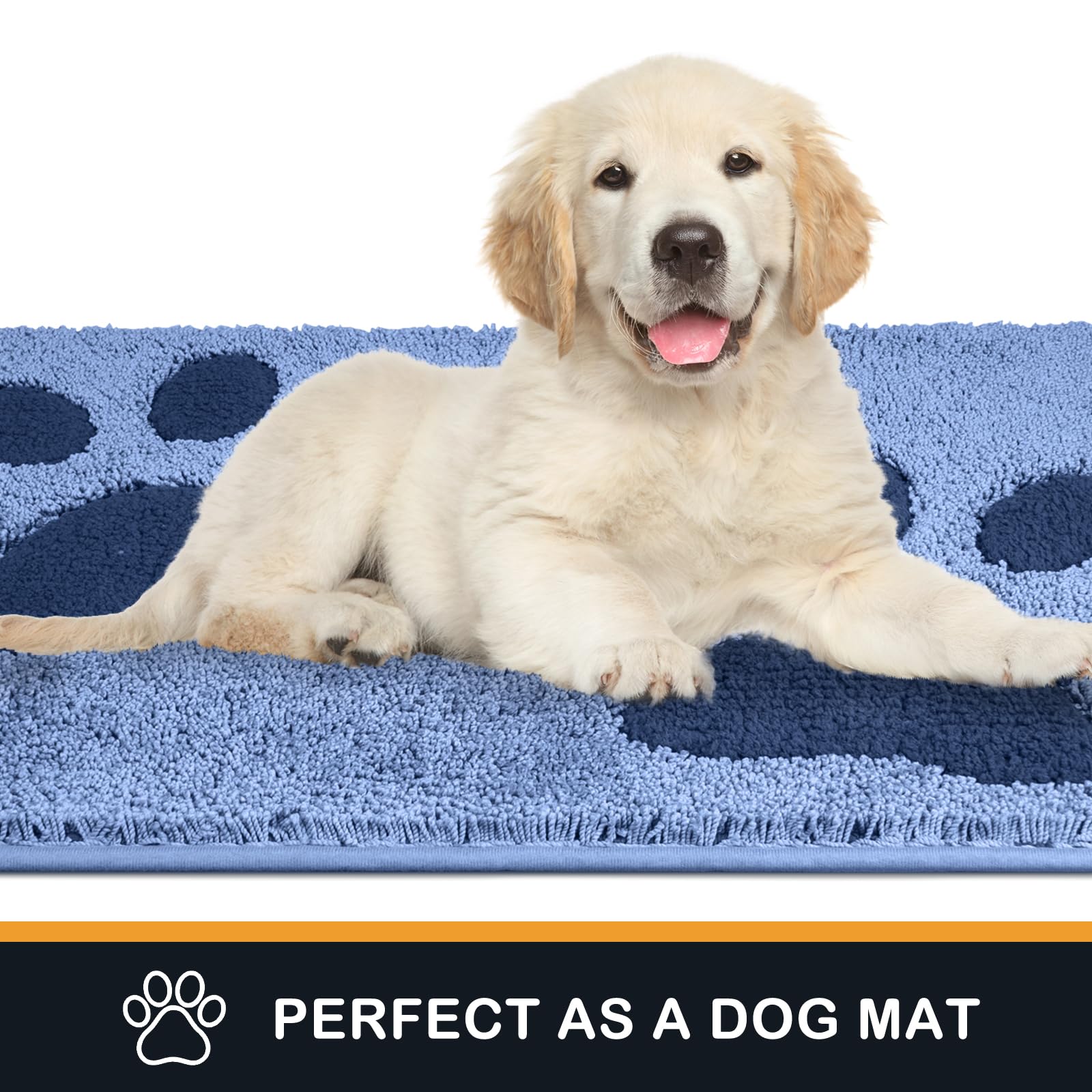 Purrugs Dirt Trapper Door Mat 32'' X 47'', Non-Skid/Slip Machine Washable Microfiber Entryway Rug, Dog Door Mat, Super Absorbent