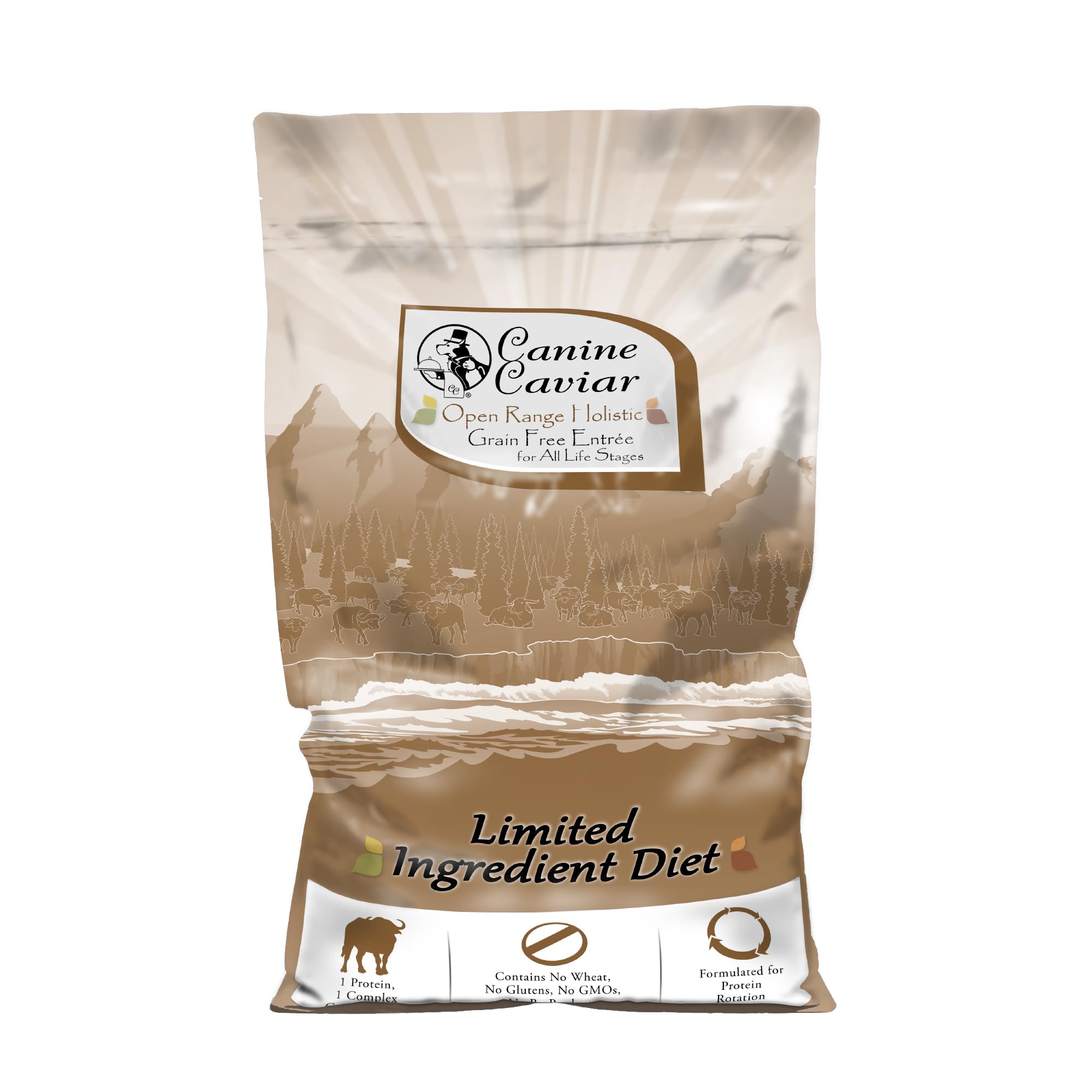 Canine Caviar - Open Range: Water Buffalo & Chickpea Alkaline Dry Dog Food, Limited Ingredients, Gluten-Free, Based on Science &