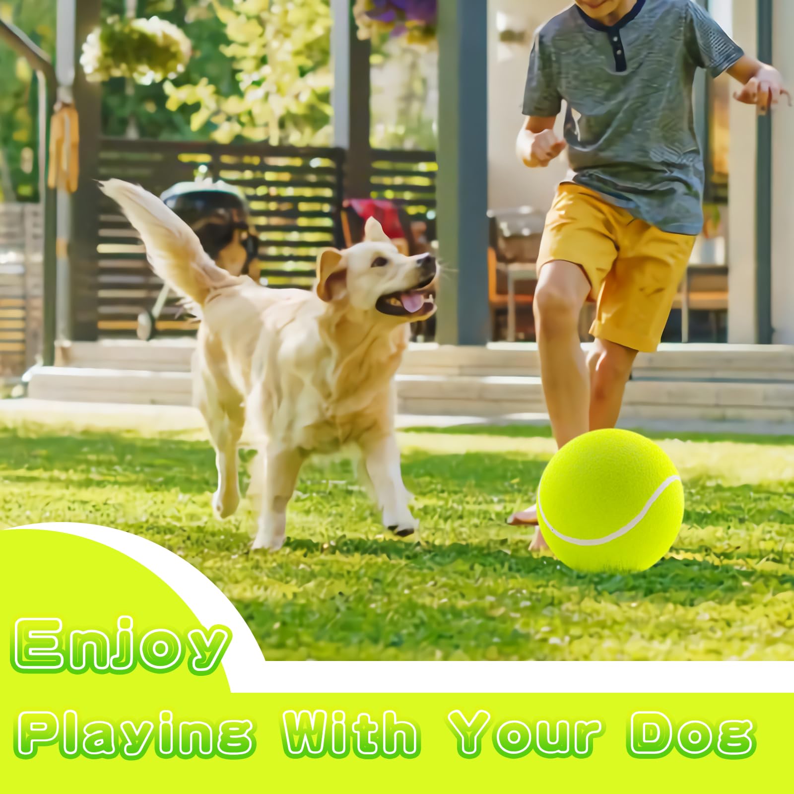 Banfeng Giant 9.5' Dog Tennis Ball Large Pet Toys Funny Outdoor Sports Ball With Inflating Needles For Small Medium Large Dog