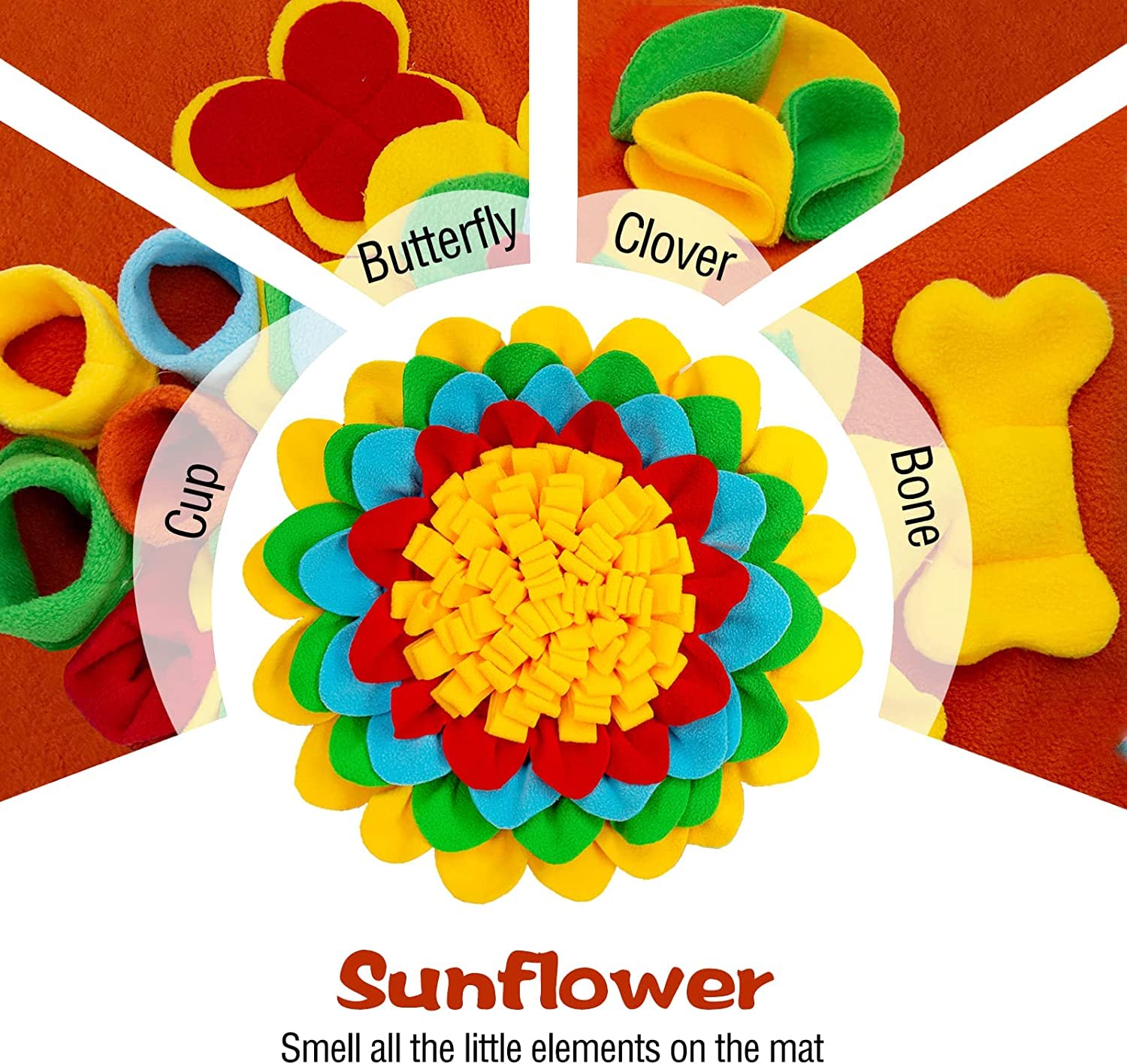 Tesitehi Snuffle Mat for Dogs Pet Treats Feeding for Small Medium Breed Dogs Non-Slip Interactive Dog Puzzle Toys Encourages Nat