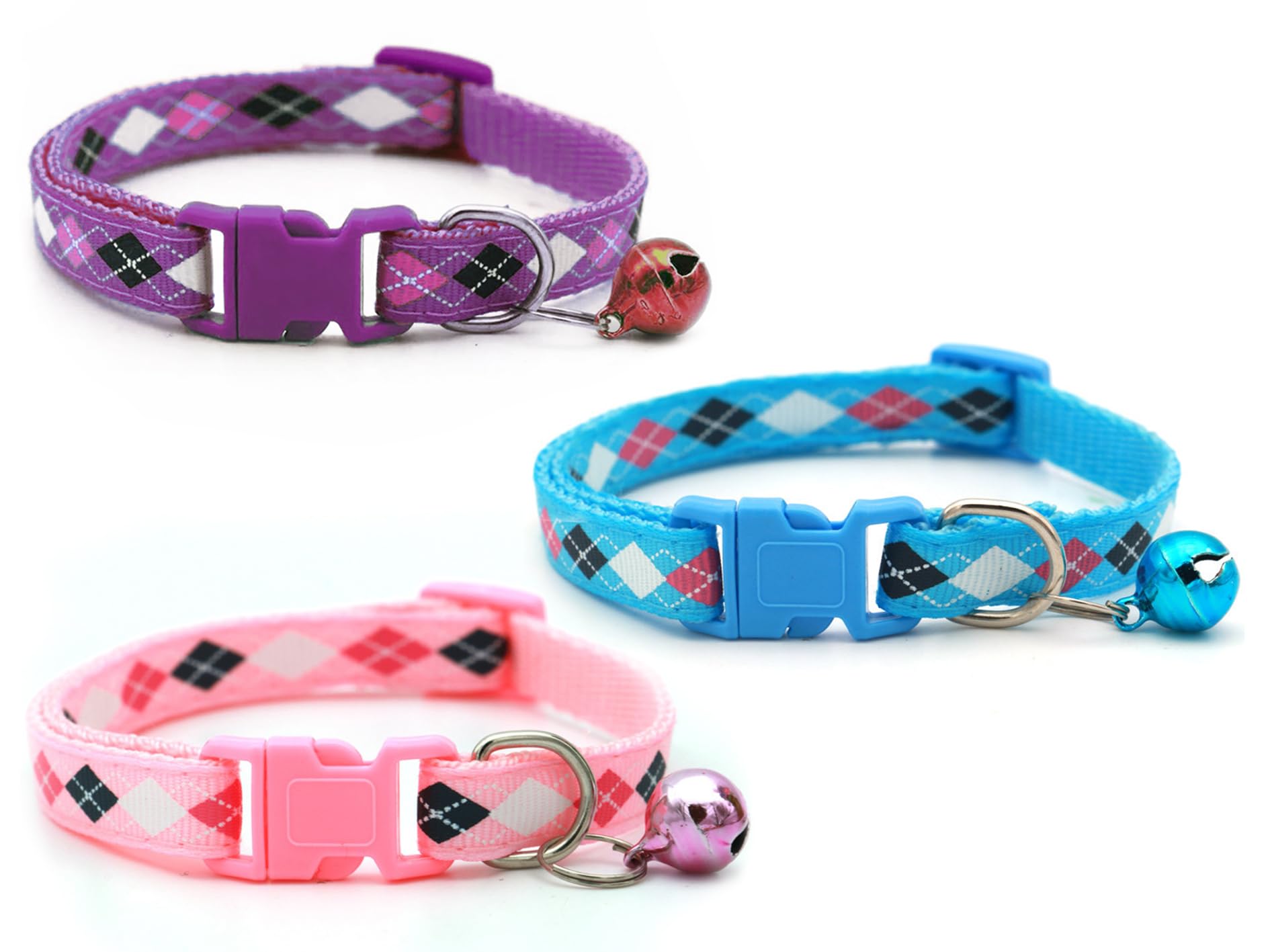 Litvibes Cat & Puppy Collar With Bell,Kitten & Small Dogs Soft Adjustable,Safe,Solid & Protective Breakaway For Cats & Puppies,C