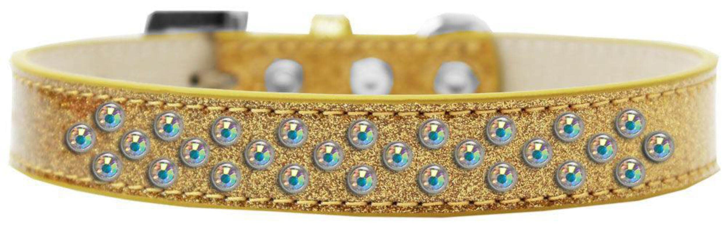 Dog, Puppy & Pet Ice Cream Collar, Aurora Borealis Crystal Rimsets Sprinkles Silver 20