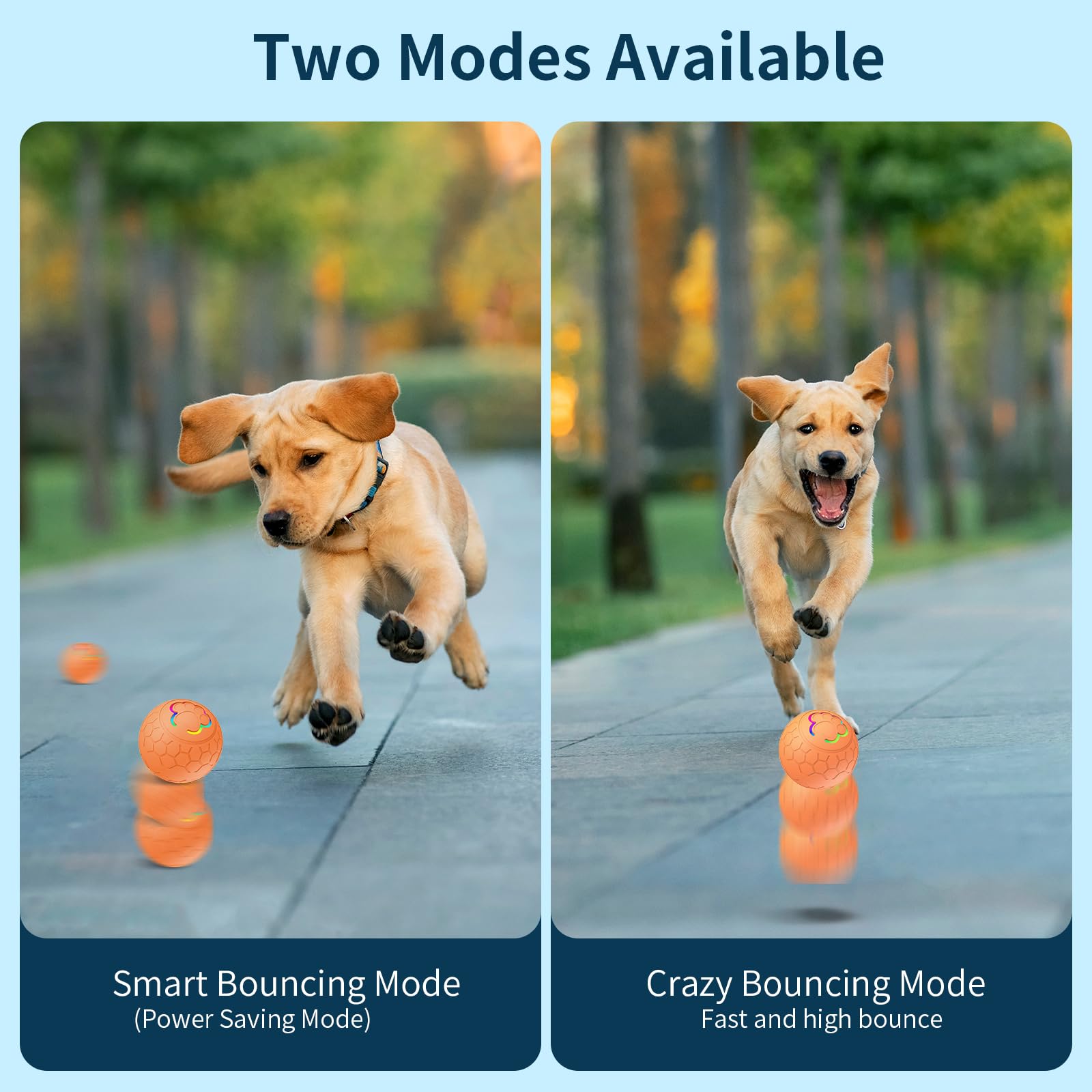 morhandisn Smart Interactive Dog Toys Ball, Auto Bouncing Rotating Ball, Moving Pet Toys for Dogs 20 lbs (Size Small - 2.2-inch