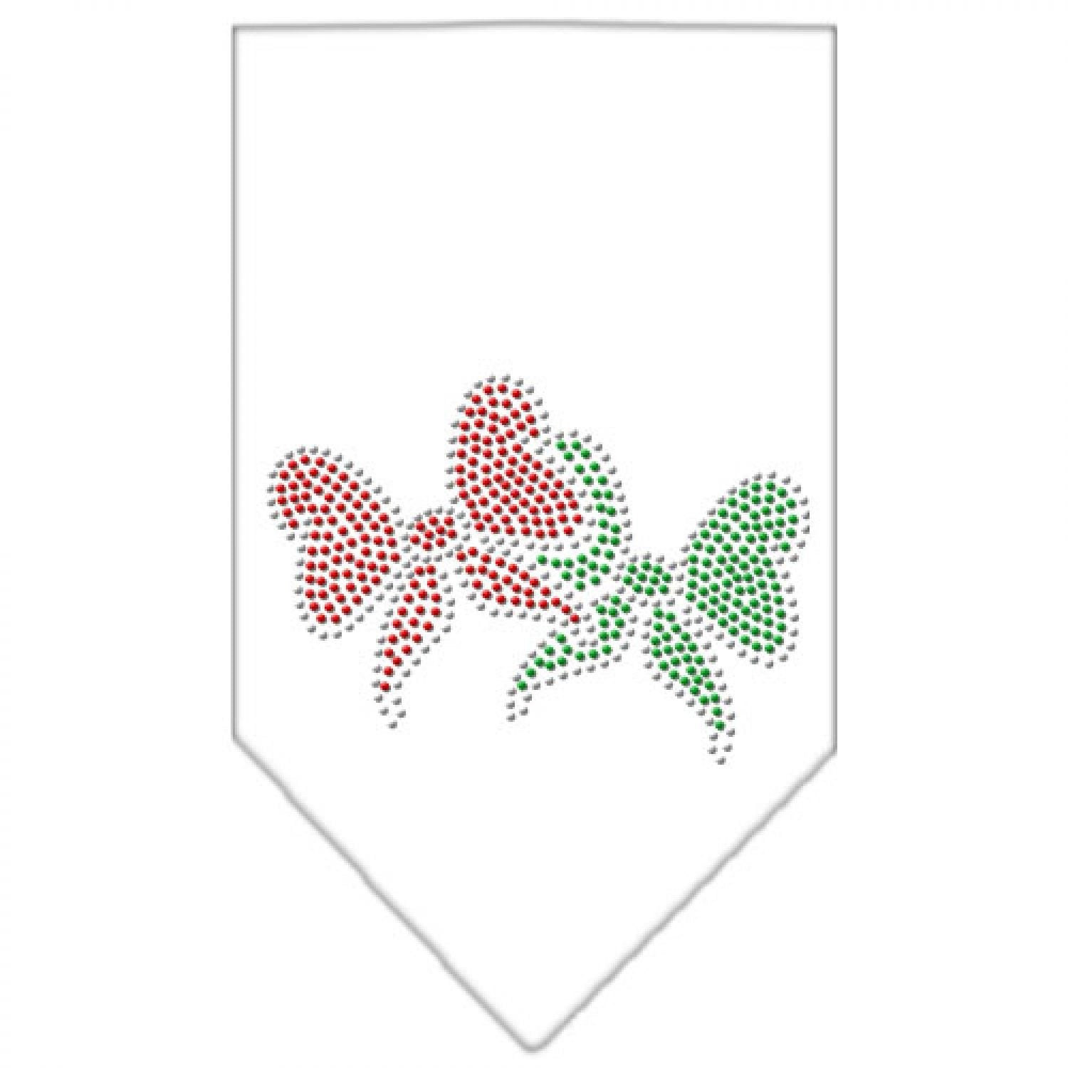 Mirage Pet Products Christmas Bows Rhinestone Bandana, Small, White