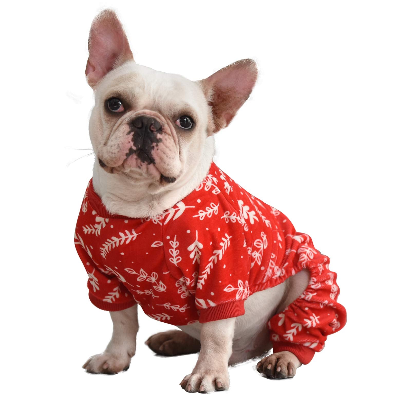 Cutebone Dog Pajamas Christmas Tree Branches Dog Apparel Dog Jumpsuit Pet Clothes Pajamas P18M