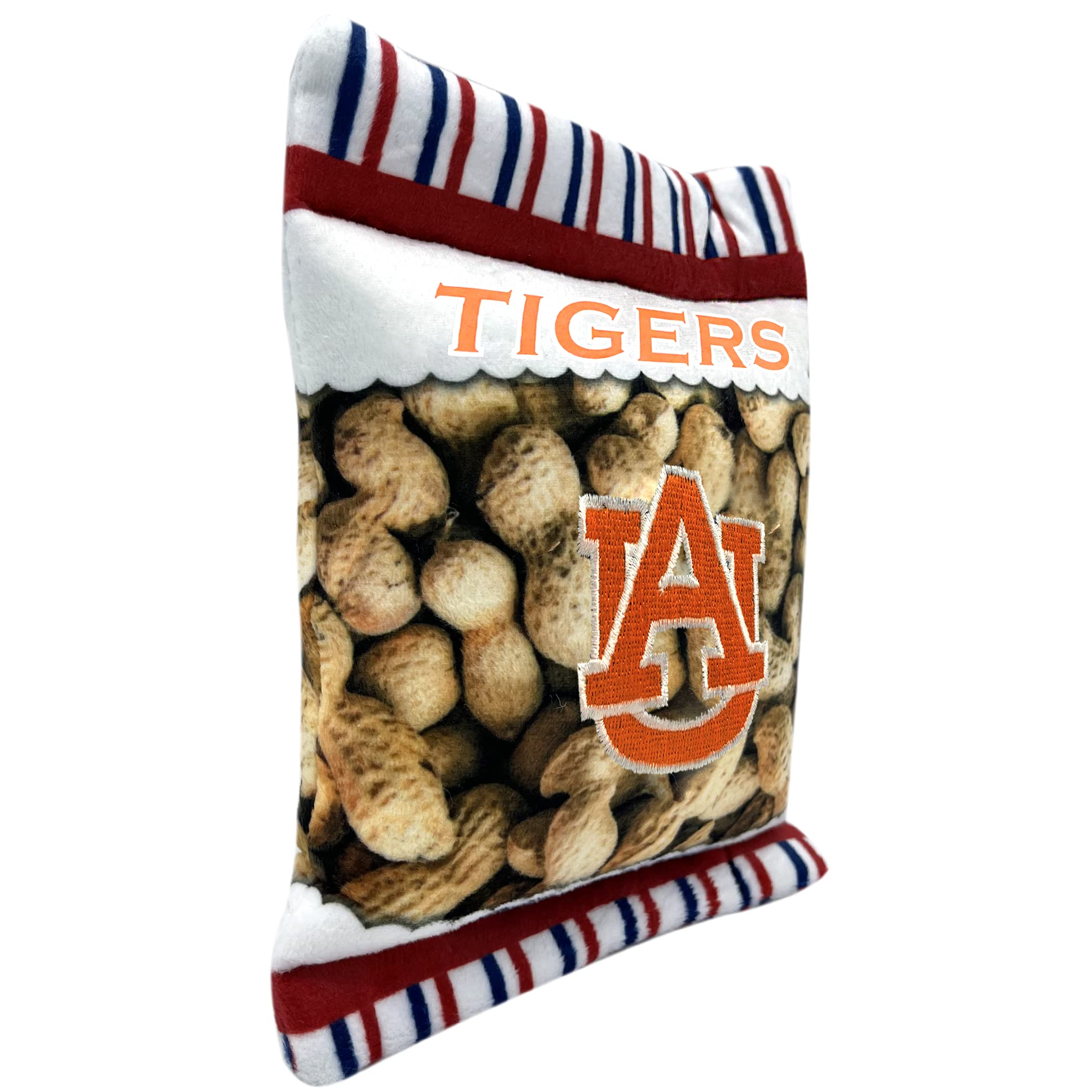Pets First Ncaa Auburn Tigers Crinkle Fine Plush Dog & Cat Squeak Toy- Cutest Stadium Peanuts Snack Toy For Dogs & Cats With Inn