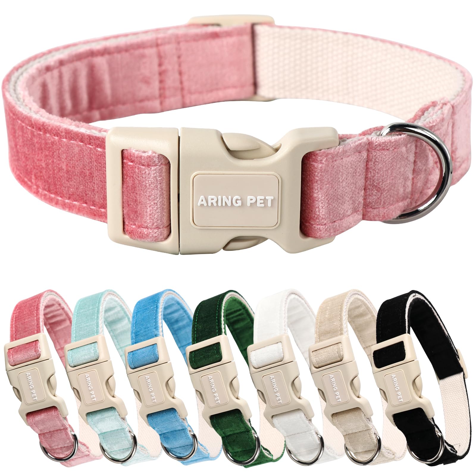 Aring Pet Pink Dog Collar-Cute Dog Collar For Small Dogs, Lightweight Cotton Wedding Pet Collars With Quick Release Buckle For S