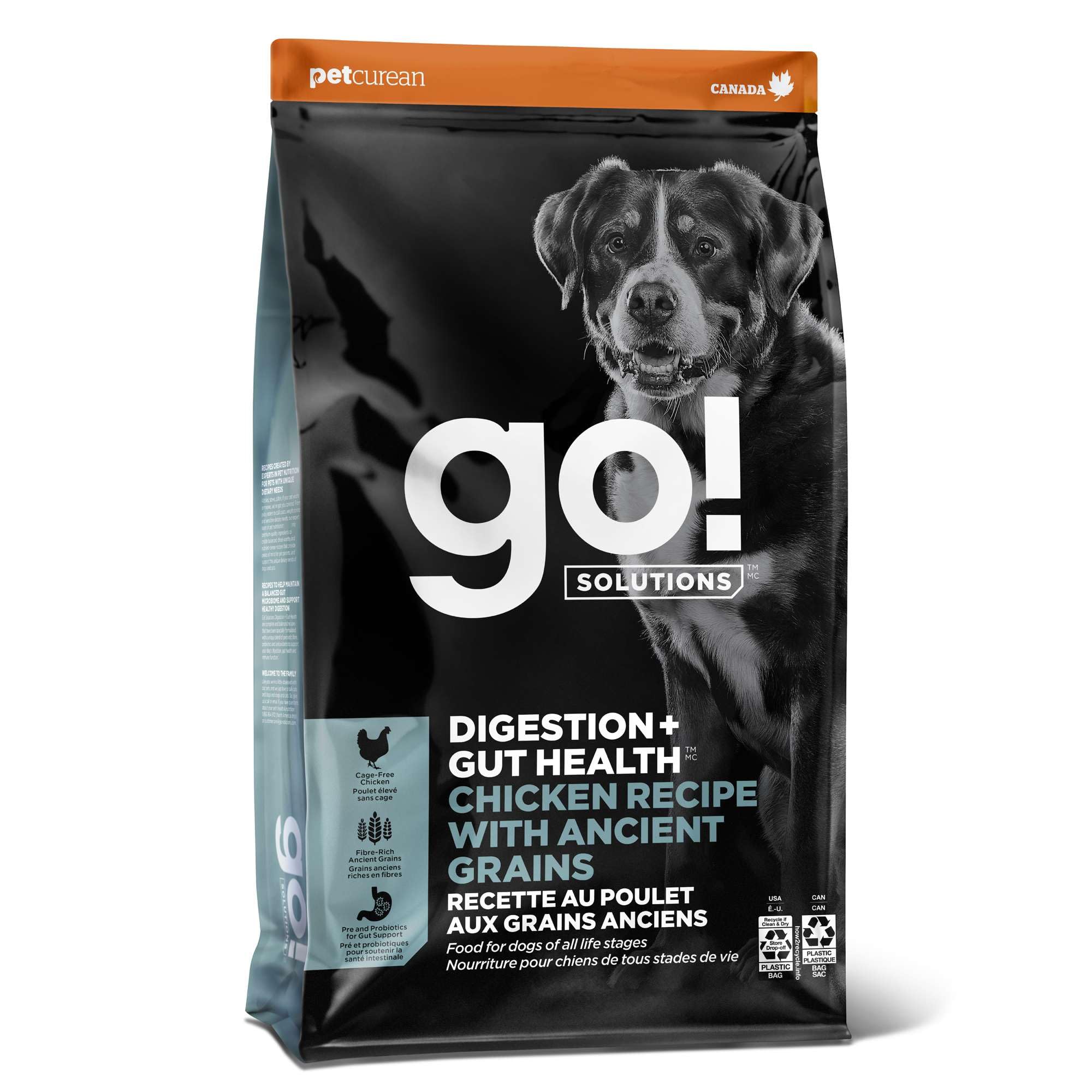 Go! Solutions Digestion + Gut Health Chicken Dry Dog Food, Premium-Quality Kibble for Gastrointestinal & Digestive Wellness, Sup