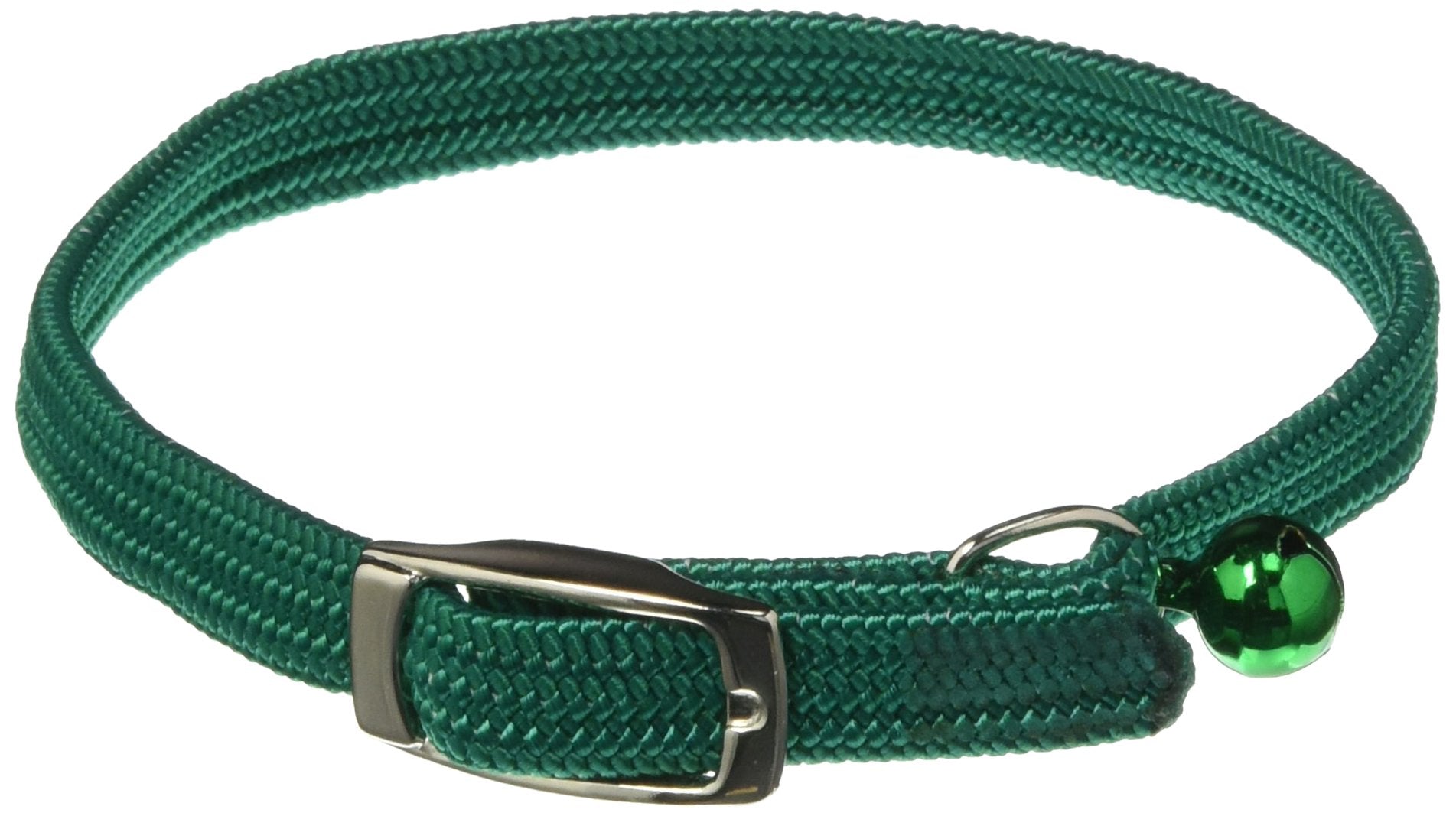 Omnipet Kool Kat Elastic Cat Safety Collar With Bell, Green, 12''