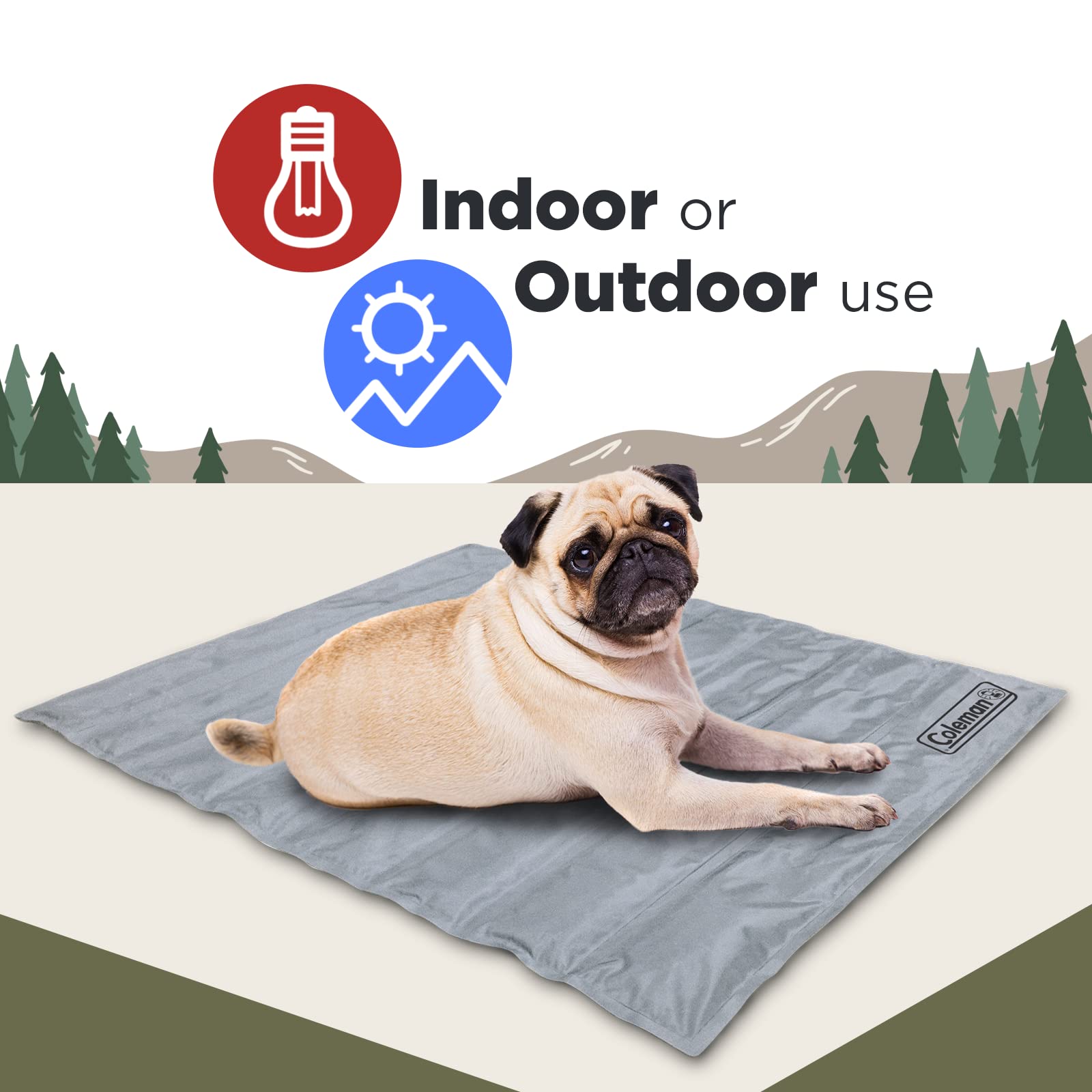 Coleman Pressure Activated Comfort Cooling Gel Pet Pad Mat in Medium 24x30, for Medium Pets, Keep Your pet Cool, and Reduce Join