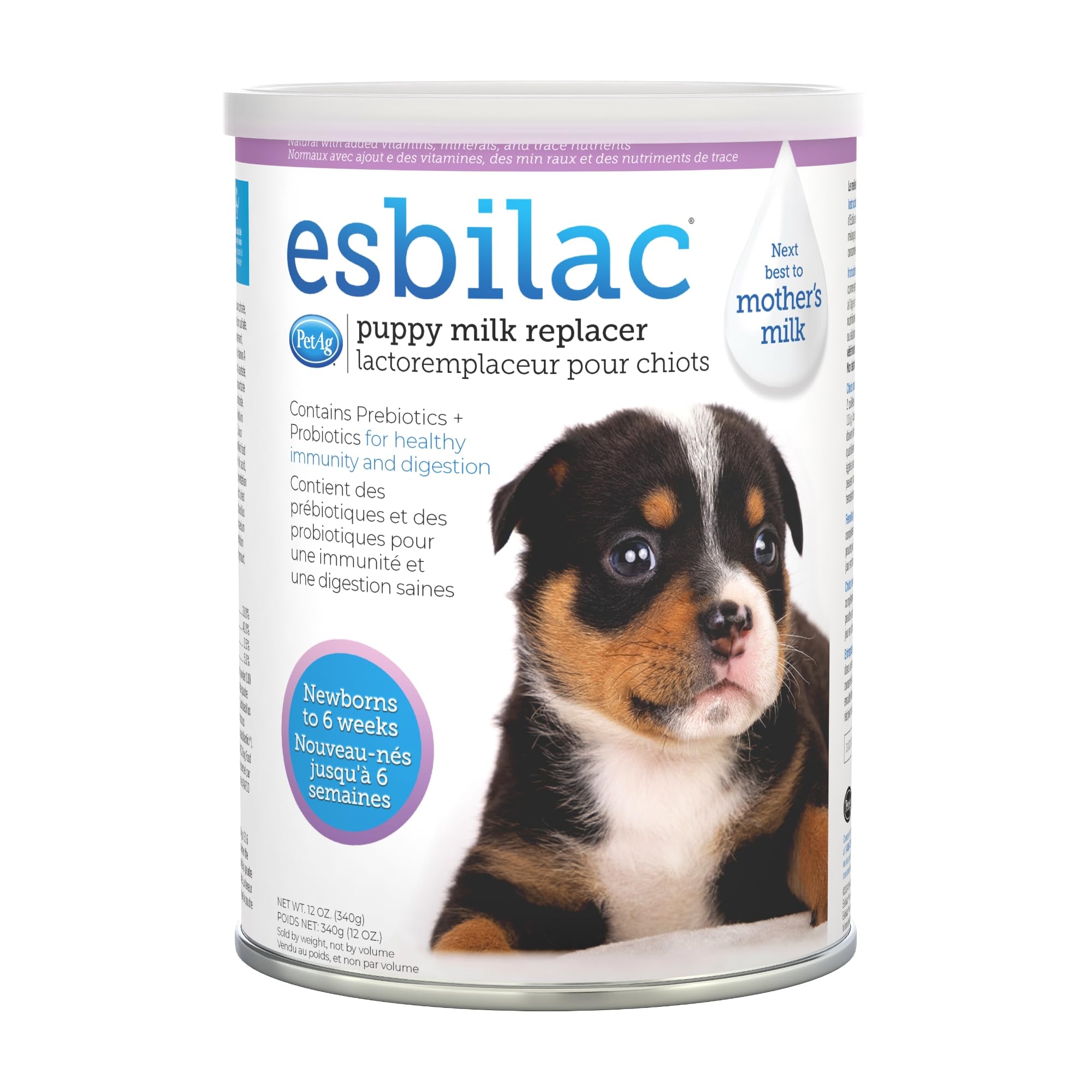 Pet-Ag Esbilac Puppy Milk Replacer Powder - 12 oz - Powdered Puppy Formula with Prebiotics, Probiotics & Vitamins for Puppies Ne