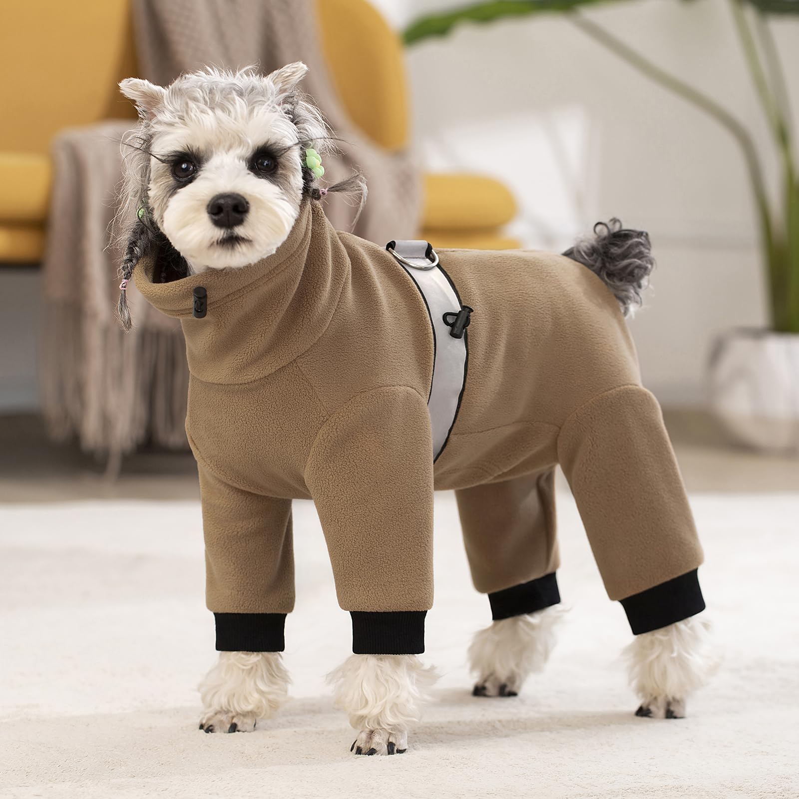 Polar Fleece Dog Coats For Small Medium Dogs, Winter Jacket Sweater Vest Bodysuit, Four-Legged Warm Clothes Pajamas