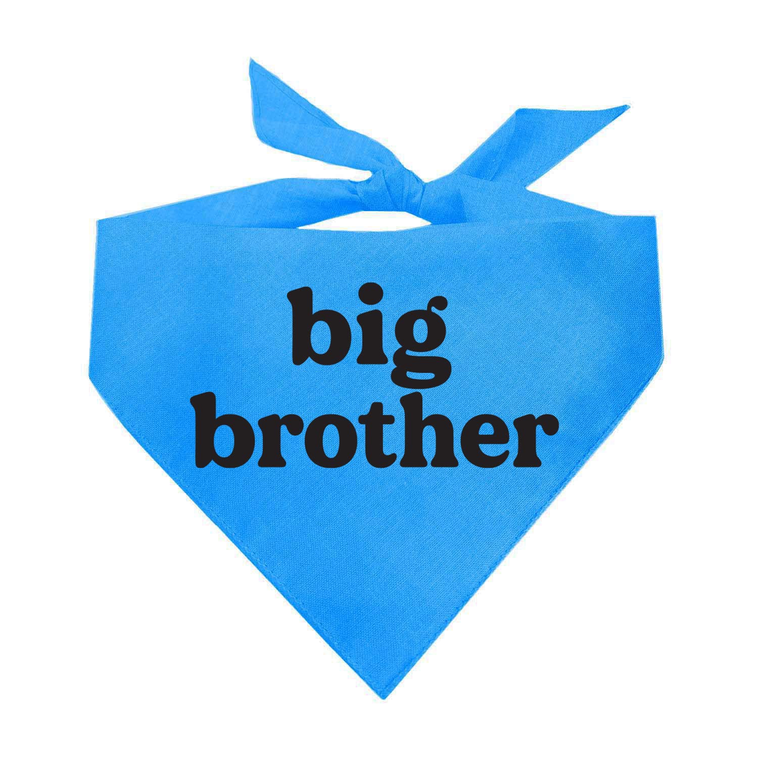 Big Brother Dog Bandana | 100% Cotton Adjustable Triangle | Pregnancy Announecment | New Baby Matching Family | Turquoise X-Smal