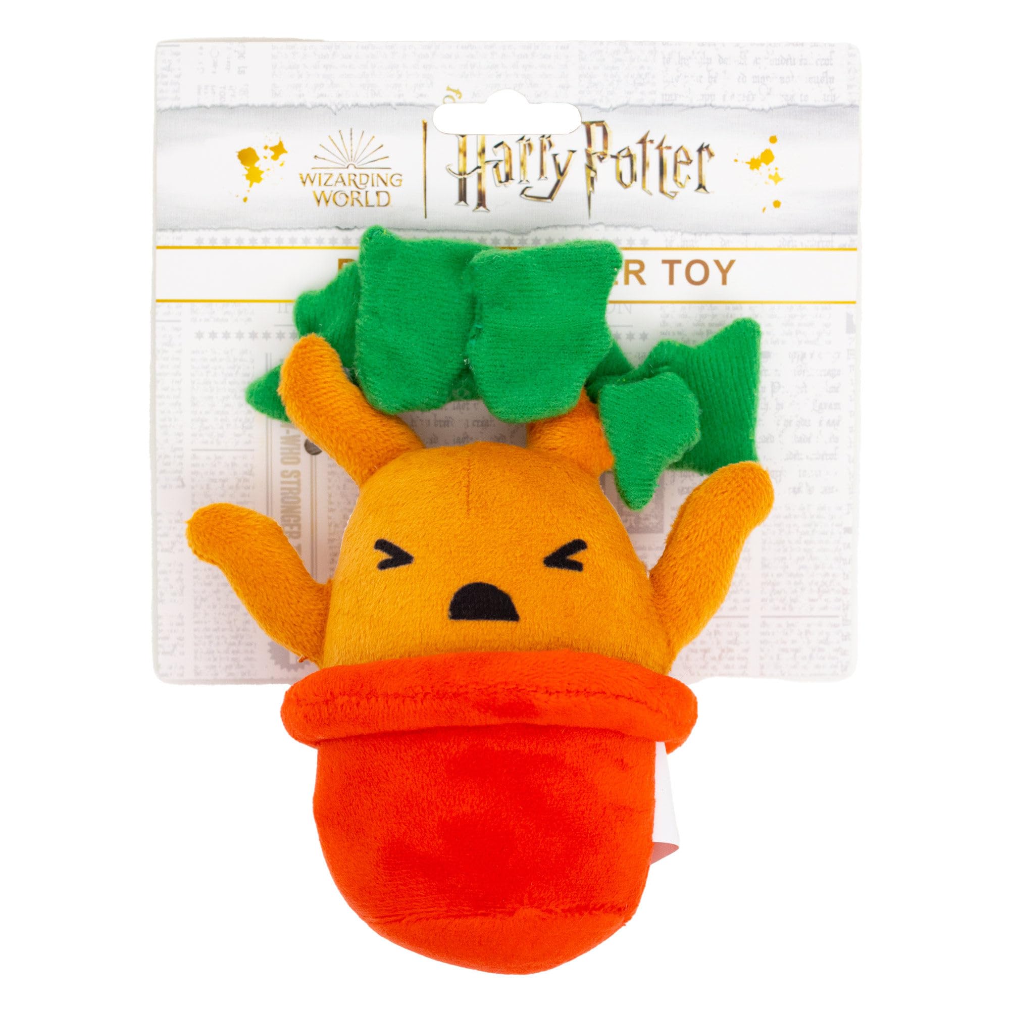 Buckle-Down The Wizarding World Of Harry Potter Dog Toy, Mandrake Root Charm Pose Pet Toy, Plush