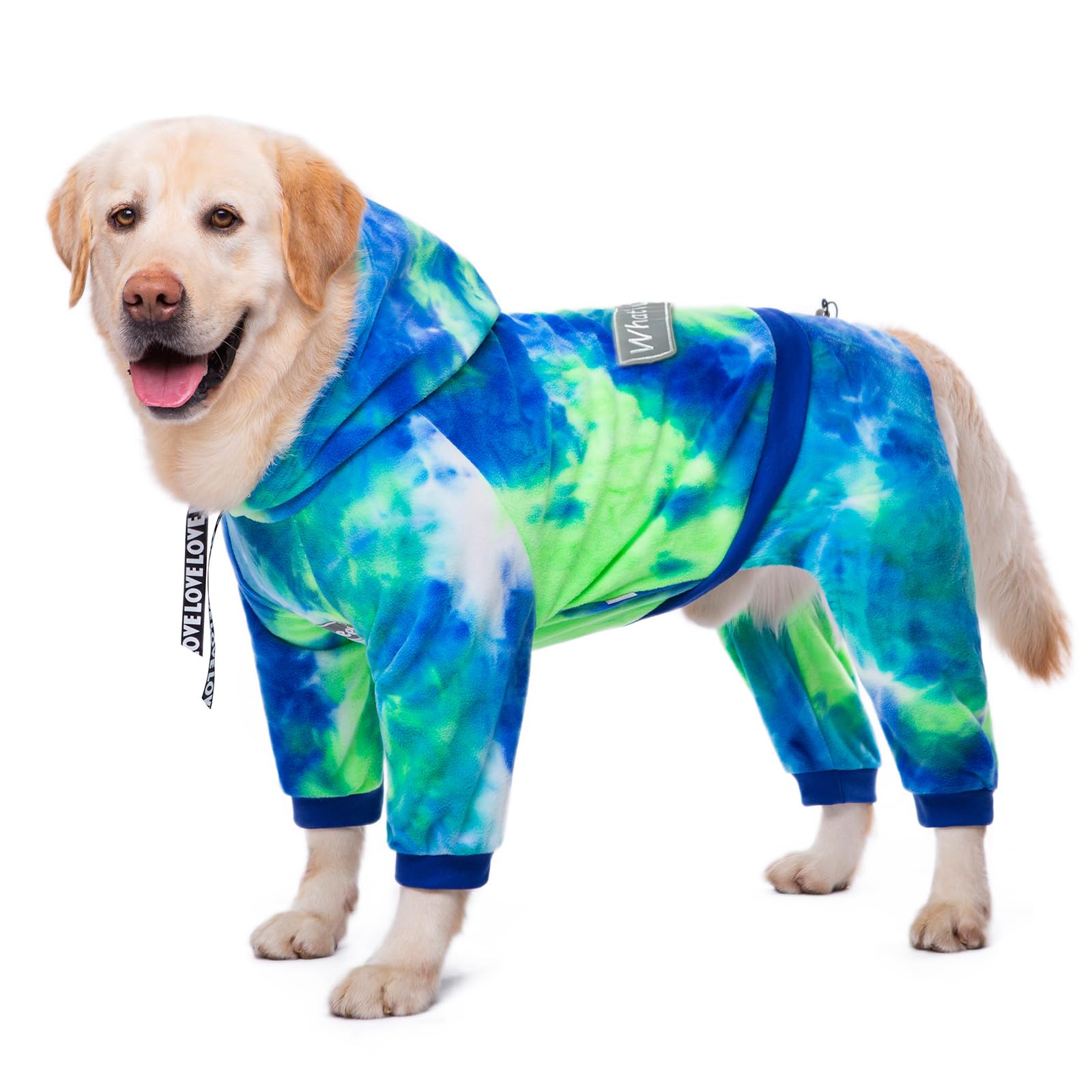Yeapeeto Dog Hoodie Winter Coat For Large Medium Dogs, Pullover 4 Legs Warm Hooded Sweatshirt, Fleece Jacket For Cold Weather (B
