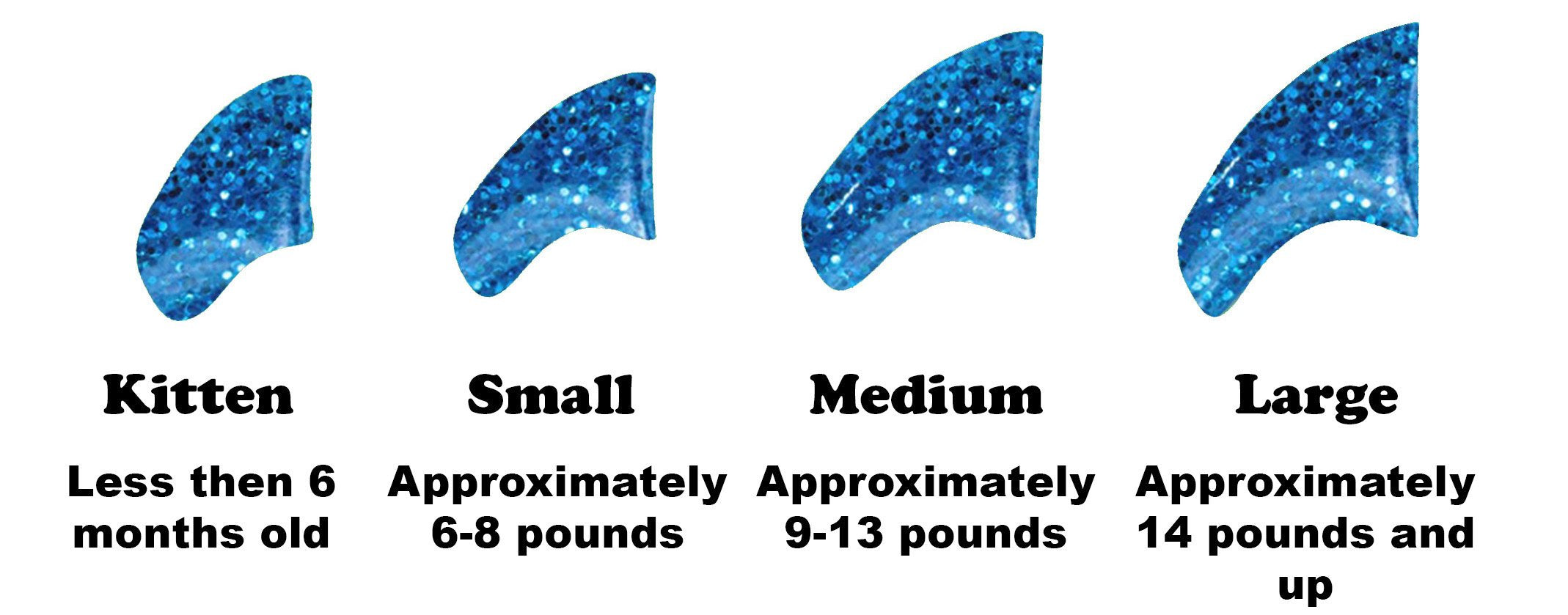 Purrdy Paws 40 Pack Soft Nail Caps for Cat Claws Blue Glitter Small
