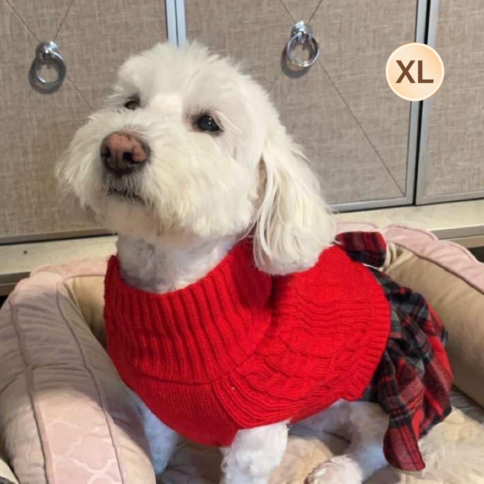 Kyeese Dog Christmas Sweater Comfy Dog Sweater Warm Medium Dog Sweater With Bowtie Soft Dog Sweater For Medium Dogs Girl Turtlen