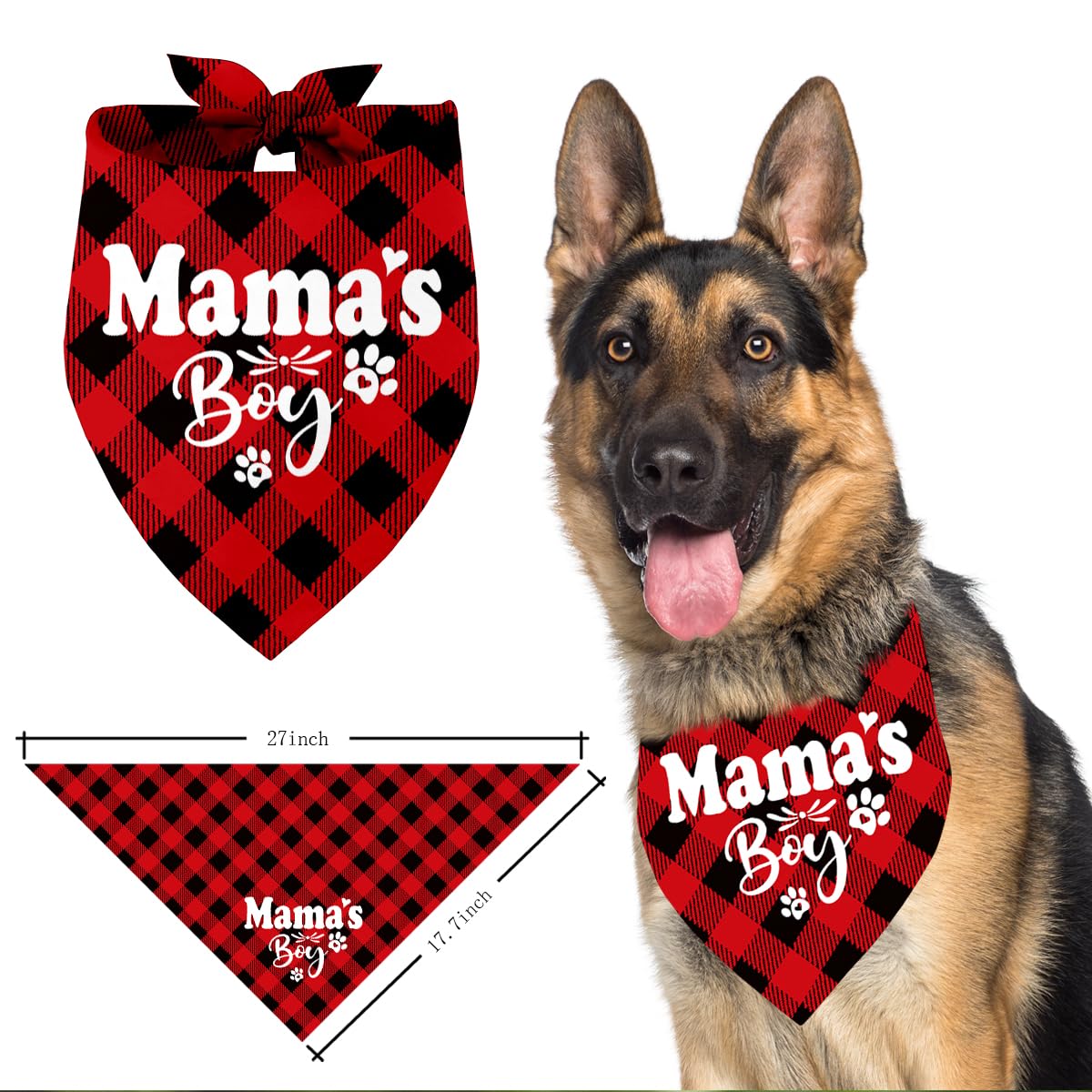 Mamas Boy Dog Bandana, Dog Mom'S Boy Gift Dog Bandana, Pet Scarf Accessories, Printed Dog Bandanas Gift For Dog Lover Birthday O