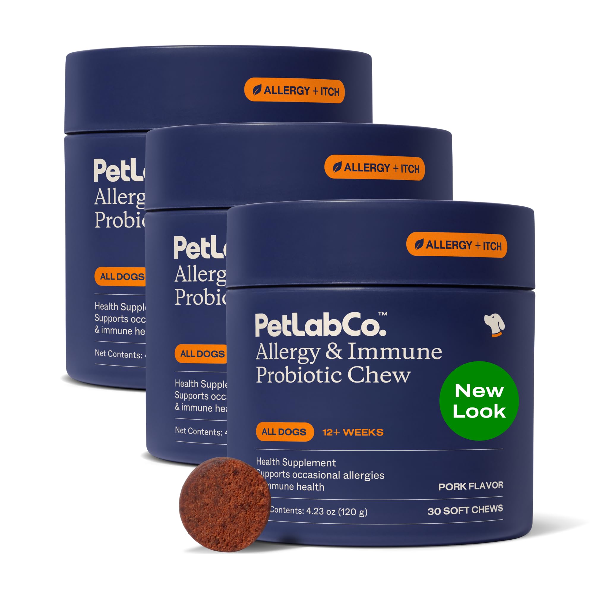 PetLab Co. Allergy & Immune Probiotics for Dogs, Support Seasonal Allergies, Gut & Digestive Health - Pork Flavor - 30 Soft Chew