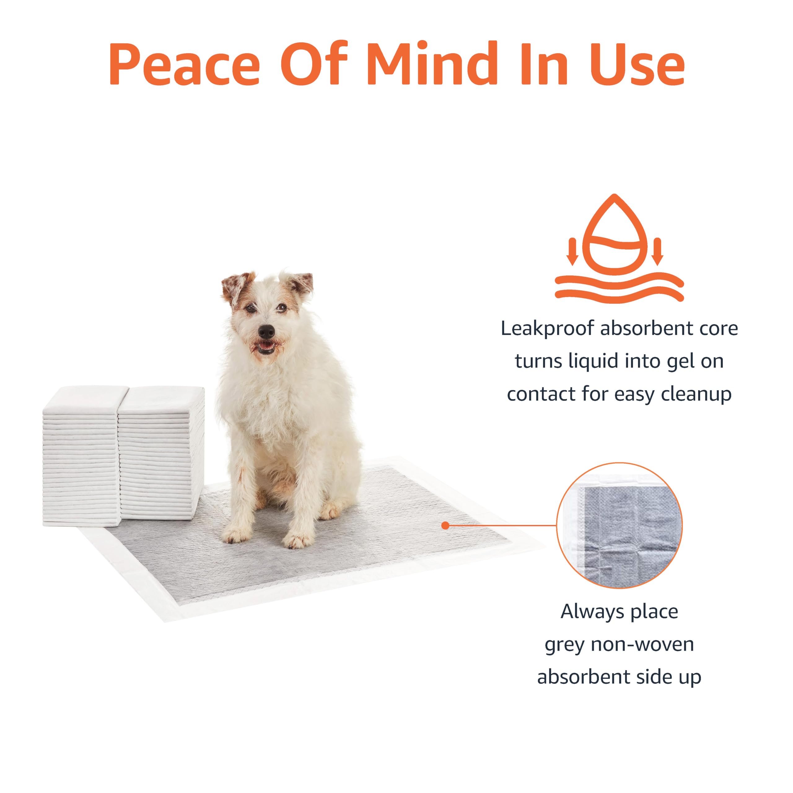 Amazon Basics Dog And Puppy Pee Pads With 5-Layer Leak-Proof Design And Quick-Dry Surface For Potty Training, Odor-Control Carbo