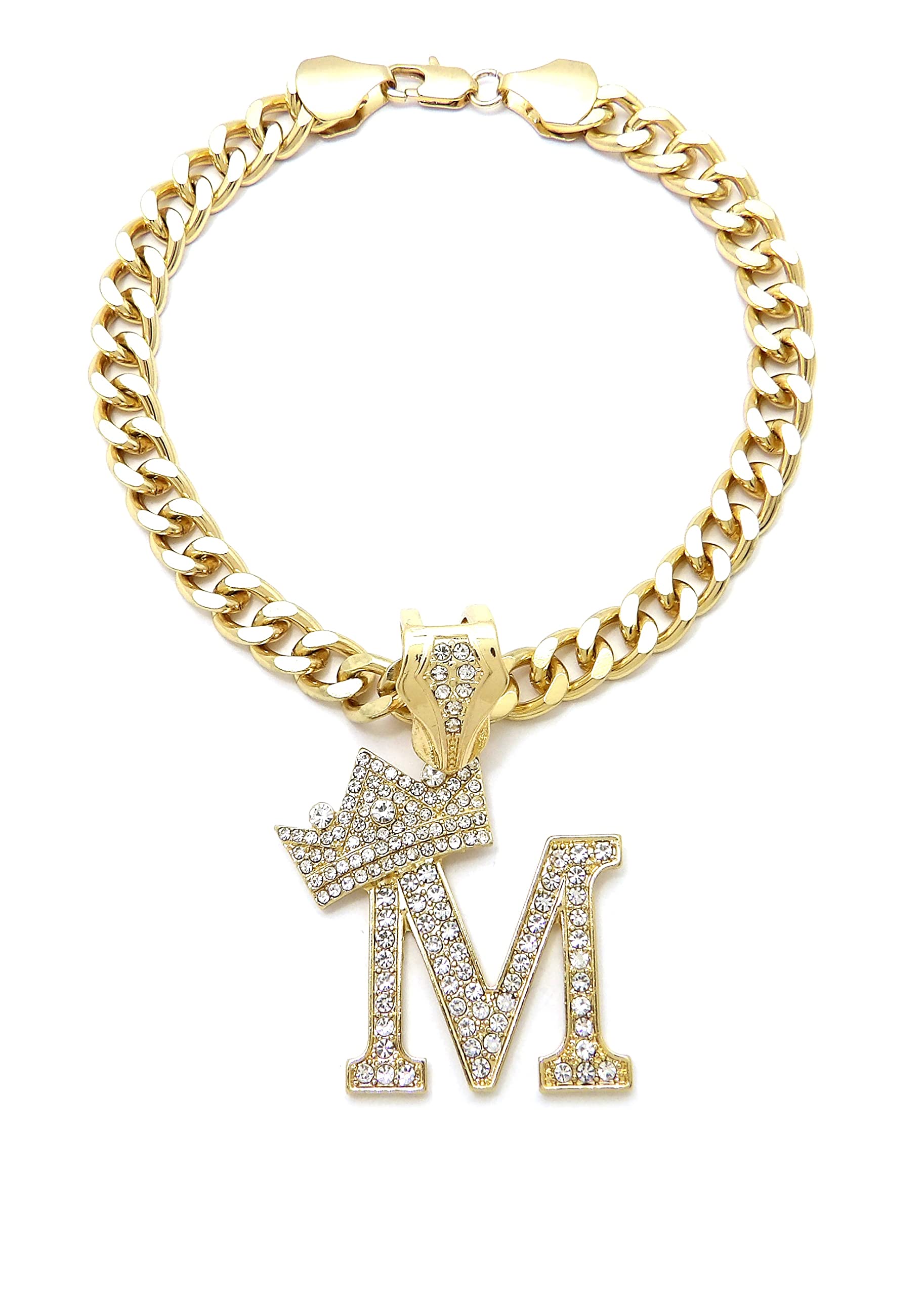 Initial Letter Cuban Chain Dog Chain Pet Chain Pet, Cat, Puppy Necklace (M, 30'')