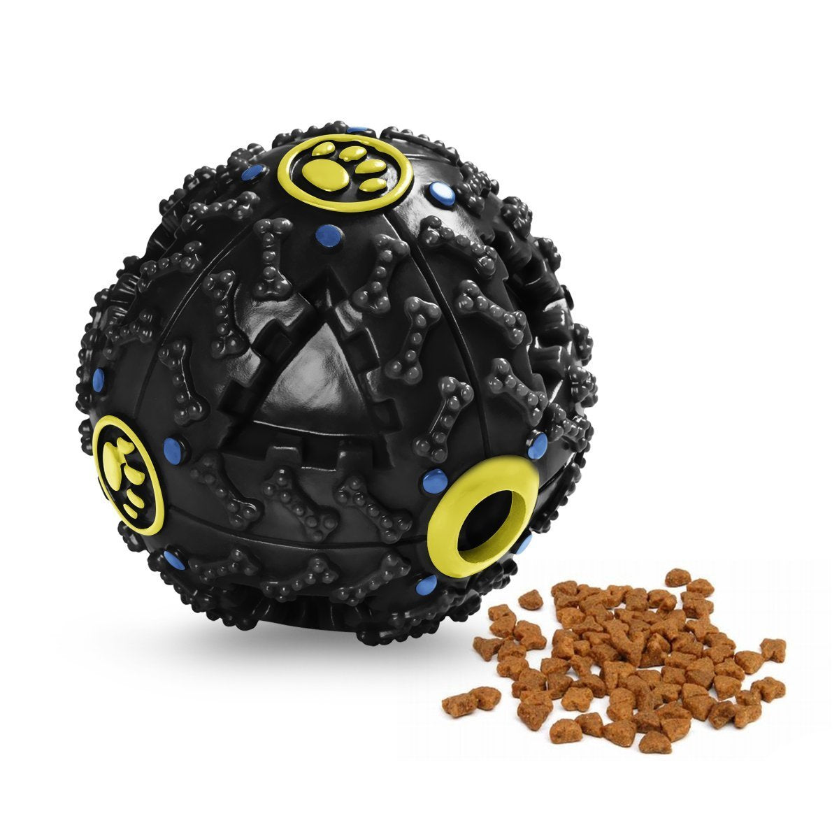 PETS EMPIRE Interactive IQ Treat Dispenser, Squeaky Dispenser Ball, Dog Training Feeding Balls, Bite Resistant Chew Toy Ball, Sl