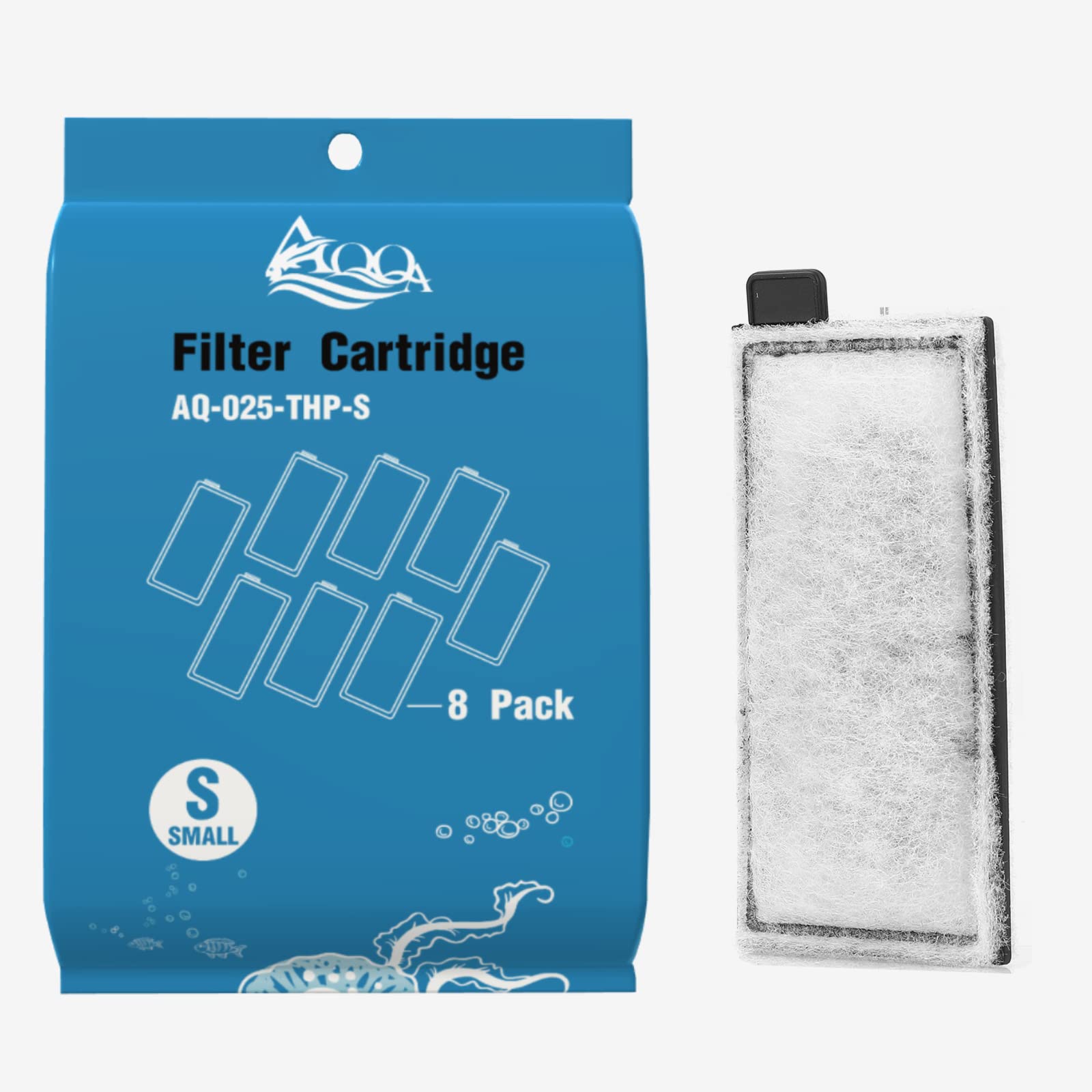 Aqqa 8 Pack Aquarium Filter Cartridge Replacement Fish Tank Filter Cartridge Aquarium Internal Filter (Small)