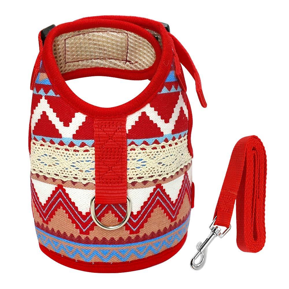 Muttitude Dog Harness & Leash Set For Small Breeds (Small, Adobe)