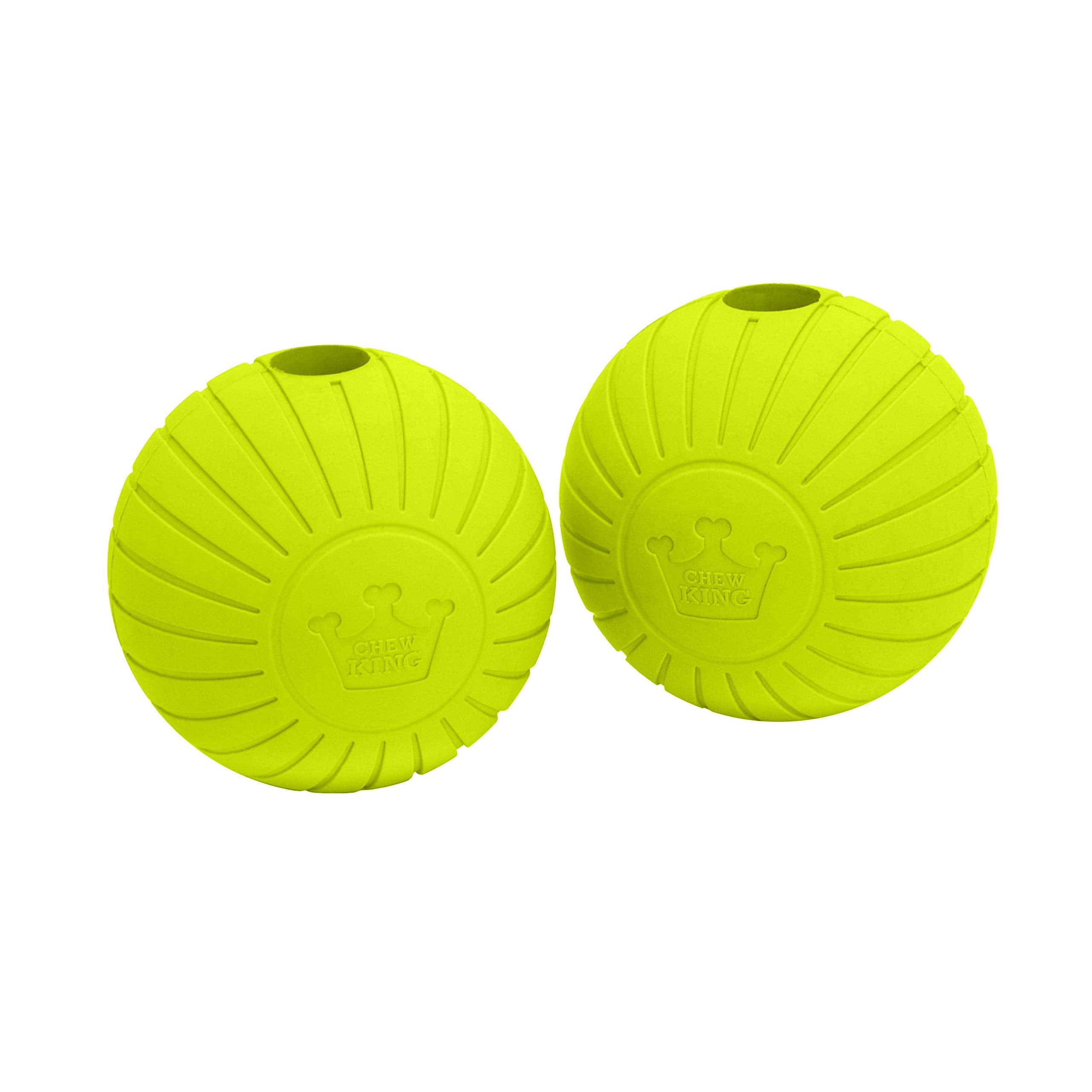 Chew King Supreme Rubber Fetch Balls - Extremely Durable Natural Rubber Toy, 2.5 Inch, Yellow (Cm-10066-Cs01), 2.5'' (Medium)