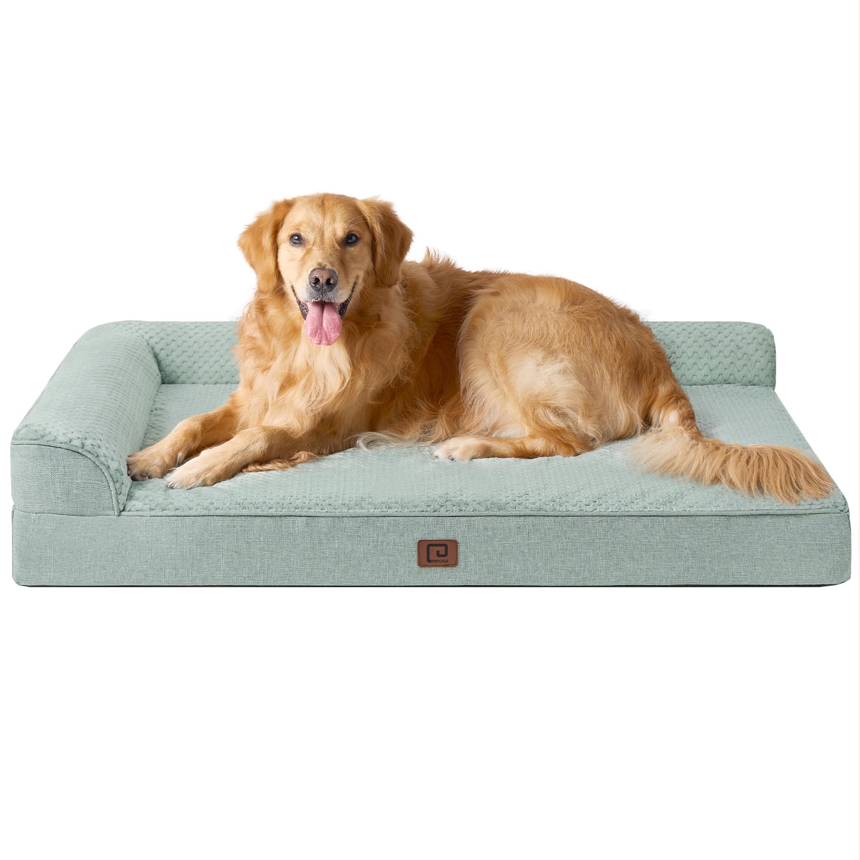 Eheyciga Memory Foam Orthopedic Xl Dog Bed, Washable Dog Bed With Waterproof Lining Removable Cover, Extra Large Dog Bed Sofa With Nonskid Bottom Xlarge Pet Couch Bed, 44X32 Inches, Greyish Green