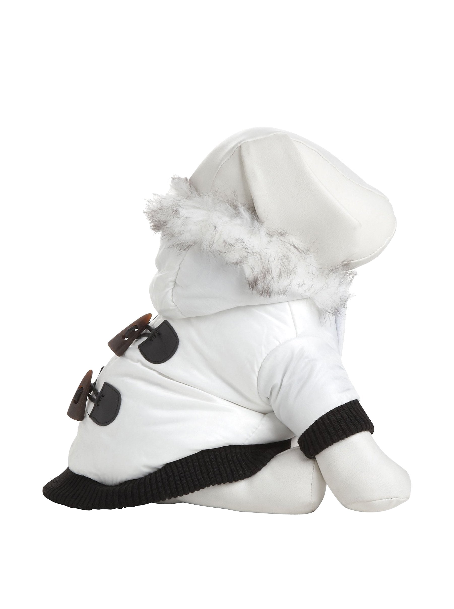 Pet Life Dpf00203 Metallic Ski Parka Dog Coats With Removable Hood, Small, White