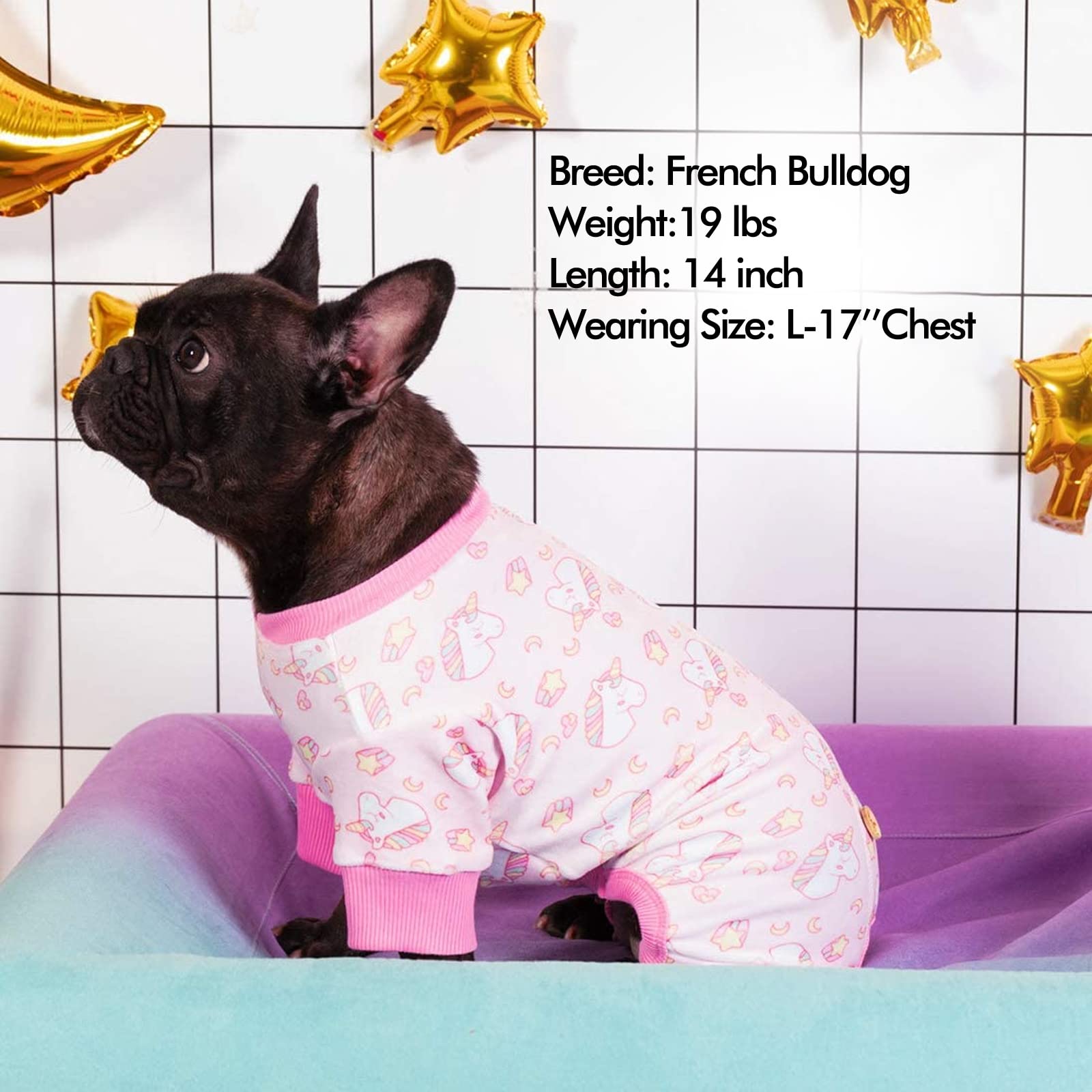 Kyeese Dog Pajamas Pink Unicorn Dog Coat Comfy Dog Surgery Recovery Suit Dog Clothes Dog Body Suits After Surgery Dog Costume Do