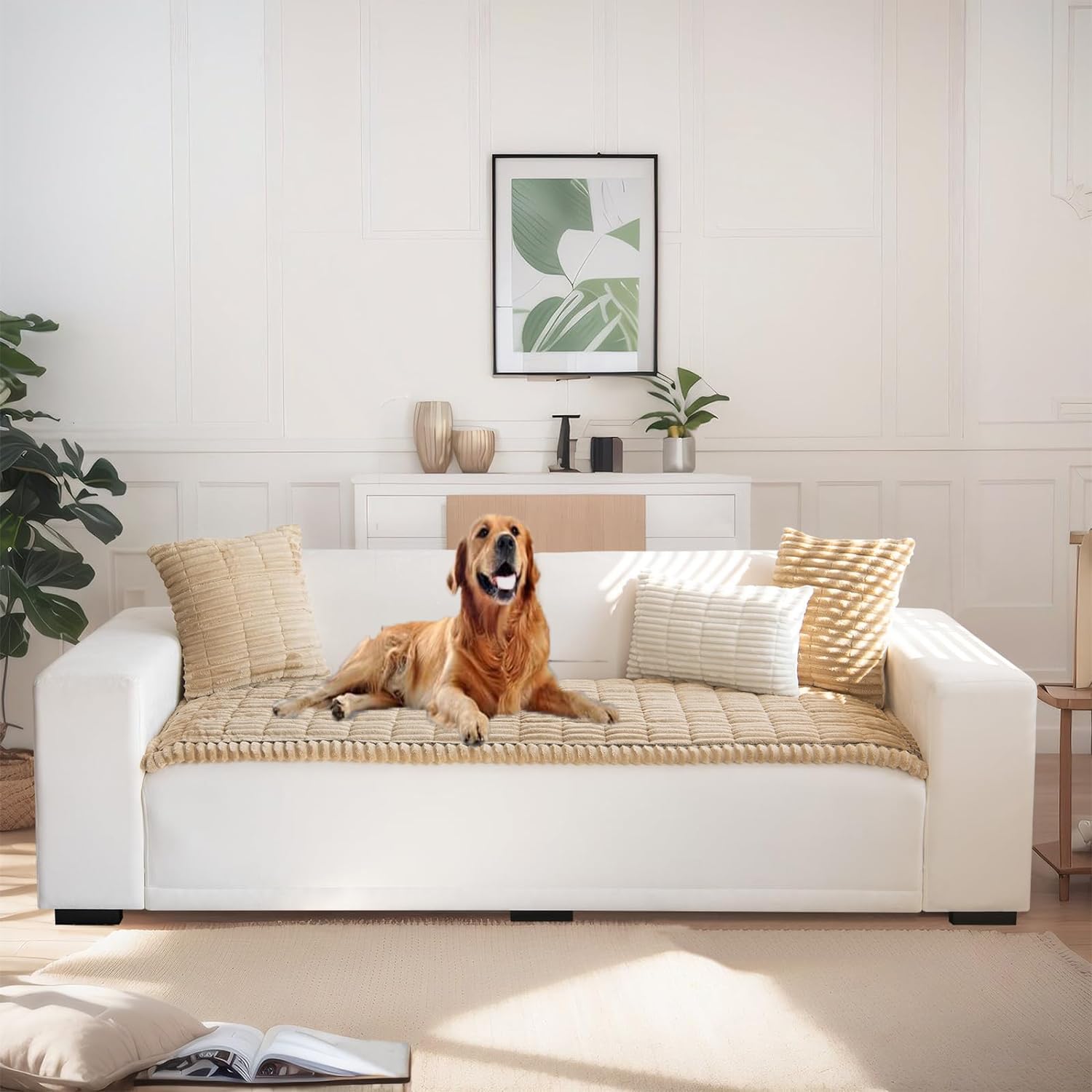 Livego Fuzzy Couch Covers For Pets, Couch Protector For Dogs Garden Chic Cotton Protective Couch Cover, Pet Mat Bed Couch Cover 