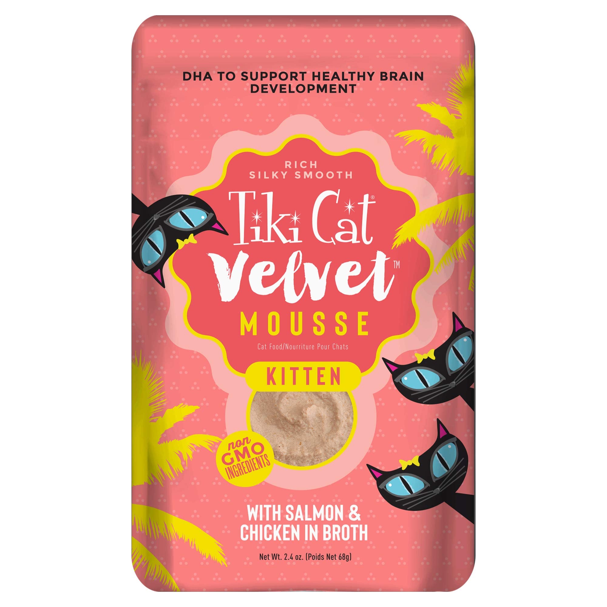 Tiki Cat Baby, Salmon & Chicken, Grain-Free and Nutrient Rich, Wet Cat Food for Kittens 4 Weeks+, 2.4 oz. Pouch (12 Count)