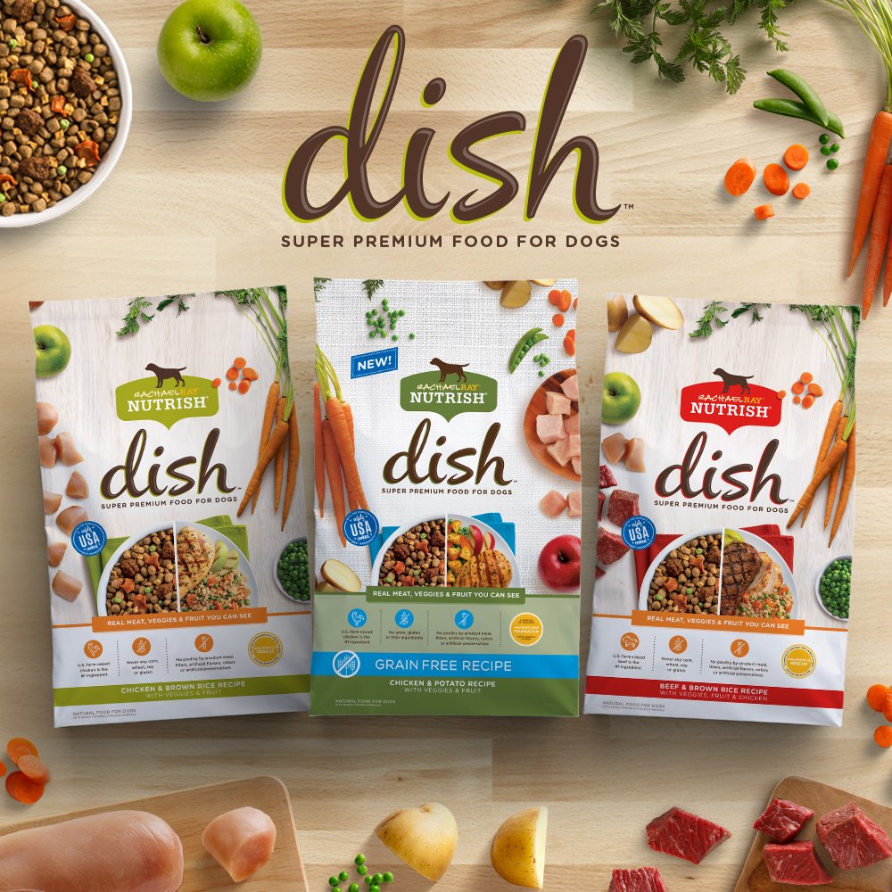 Nutrish Rachael Ray Dish Premium Natural Dry Dog Food, Beef & Brown Rice Recipe with Veggies, Fruit & Chicken, 11.5 Pound Bag
