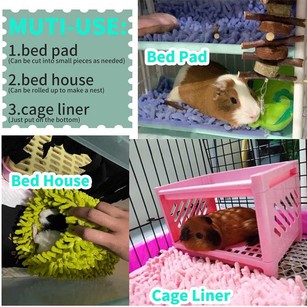 Oncpcare Long Plush Bunny Rabbit Guinea Pig Bed, Winter Warm Bunny Blanket For Rabbits, Guinea Pig Cage Liners Washable Reusable