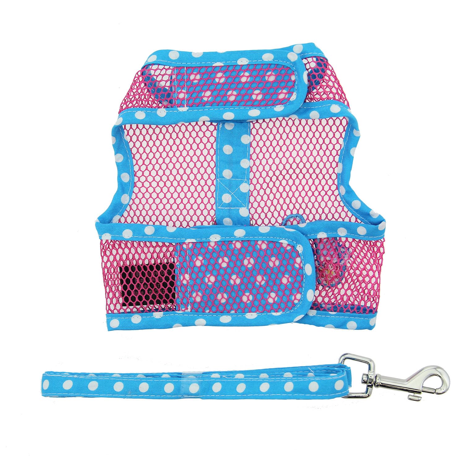 Doggie Design Cool Mesh Dog Harness Under The Sea Collection - Flip Flop Pink & Blue (Xs (10' - 12' Girth))