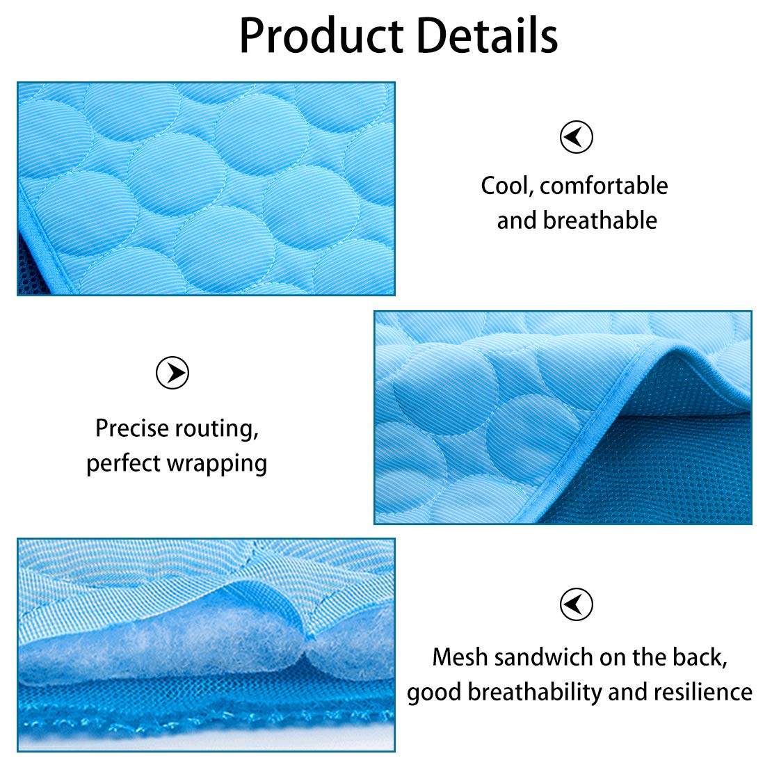 Mojonnie Dog Cooling Mat, Pet Cooling Pads For Dogs, Summer Cooling Bed For Cats, Portable Pet Cooling Cushion For Home Or Outdoor