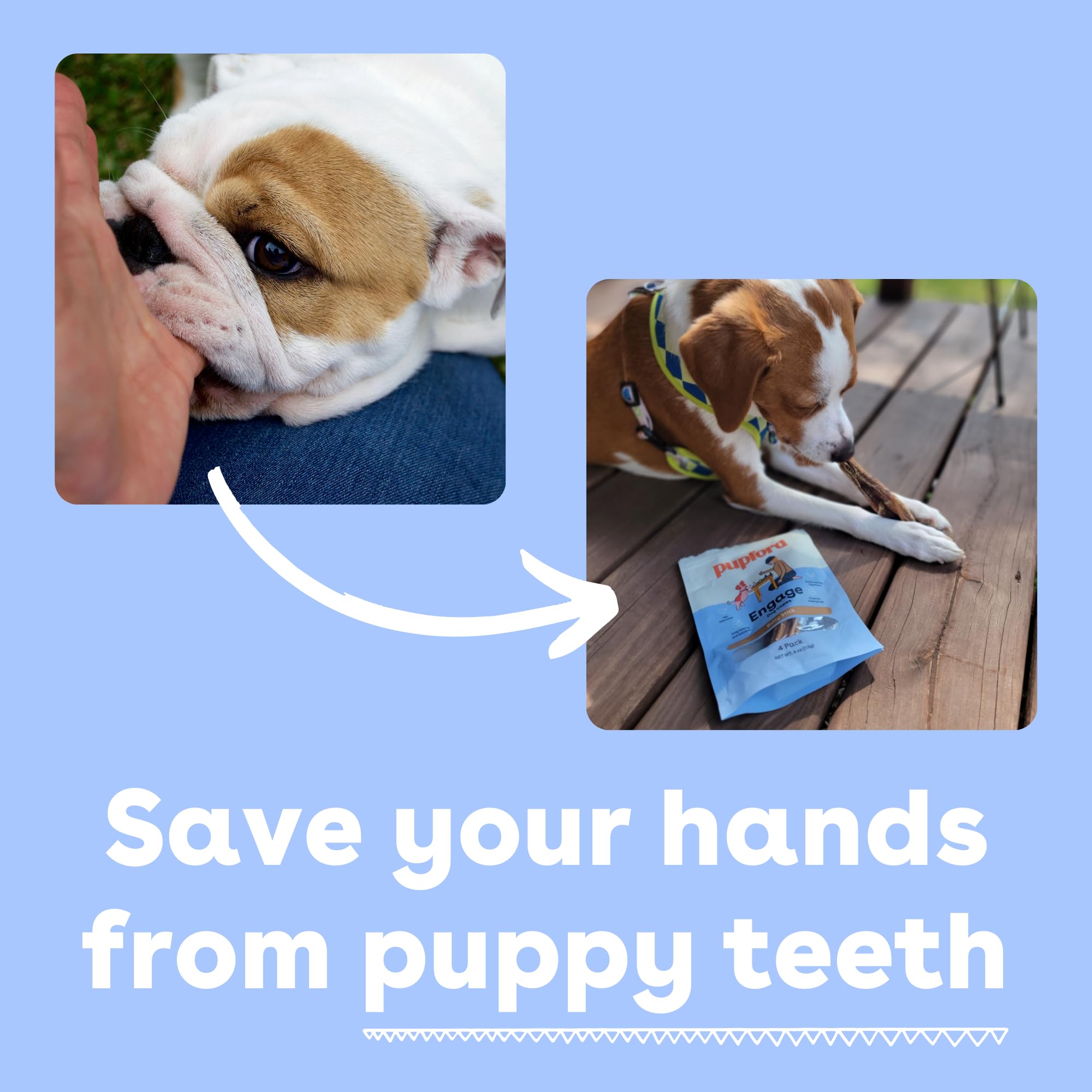 Pupford Thick Bully Sticks for Dogs & Puppies, Smoked for Improved Smell, Natural, Long-Lasting, Single Ingredient Chews for Sma