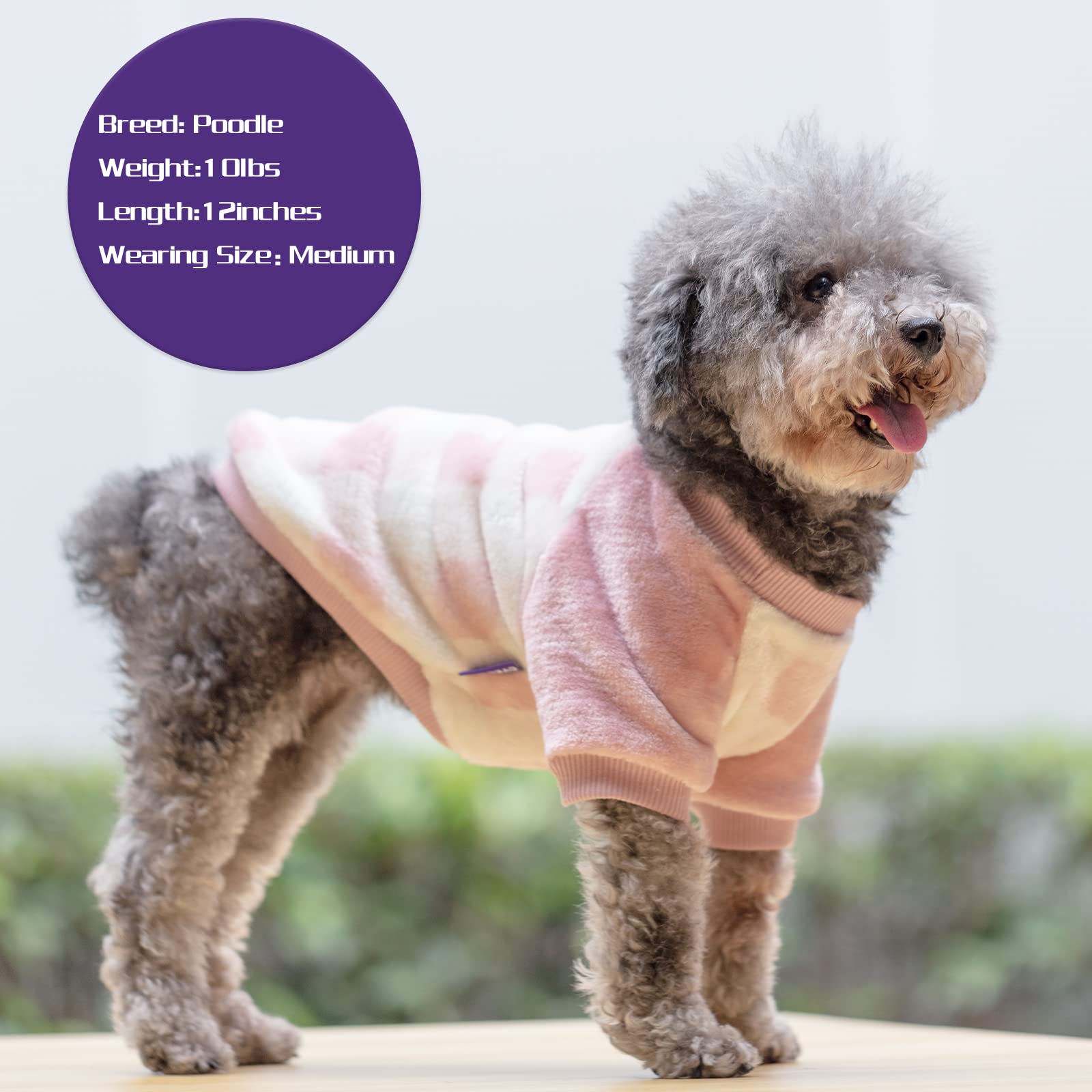 Cyeollo Winter Sweater Coat - Flannel Buffalo Plaid Warm Clothes For Small Dogs Size L