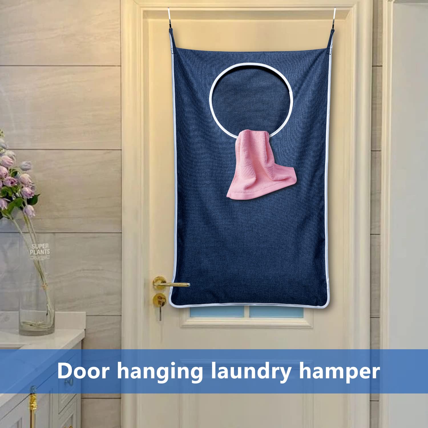 Keepjoy Xl Hanging Laundry Hamper Bag, Hanging Hamper With 2 Strong Hooks For Dirty Clothes Door Hanging Laundry Bag Large Size