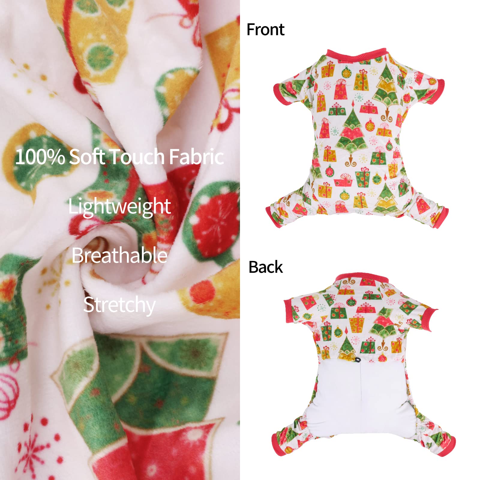 Cutebone Dog Pajamas Christmas Tree Dog Apparel Dog Jumpsuit Pet Clothes Pajamas P17S Small