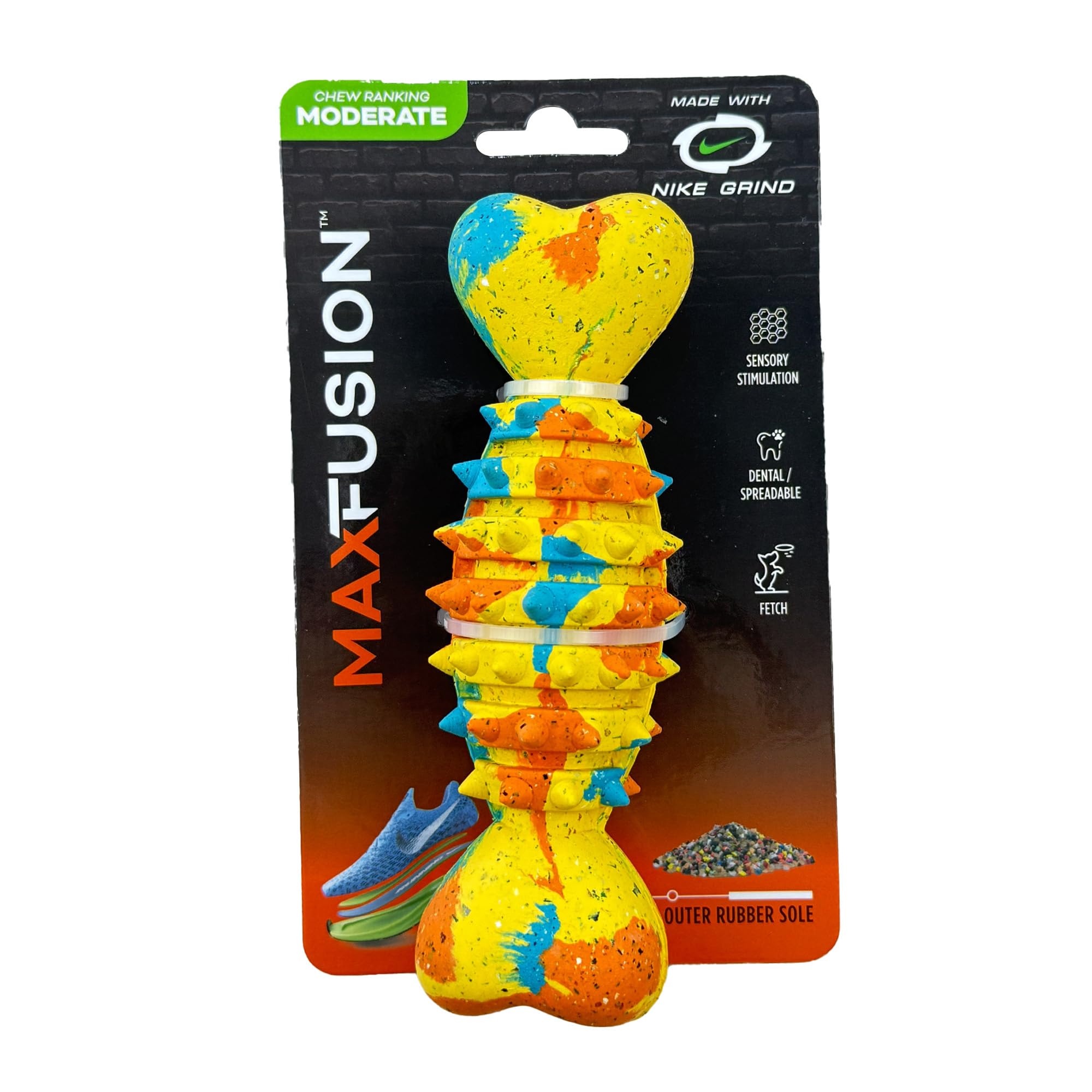 Max Fusion With Nike Grind, Arlee Spike Bone Dog Toy, Chew Toy For Play, Fetch, Tug, L